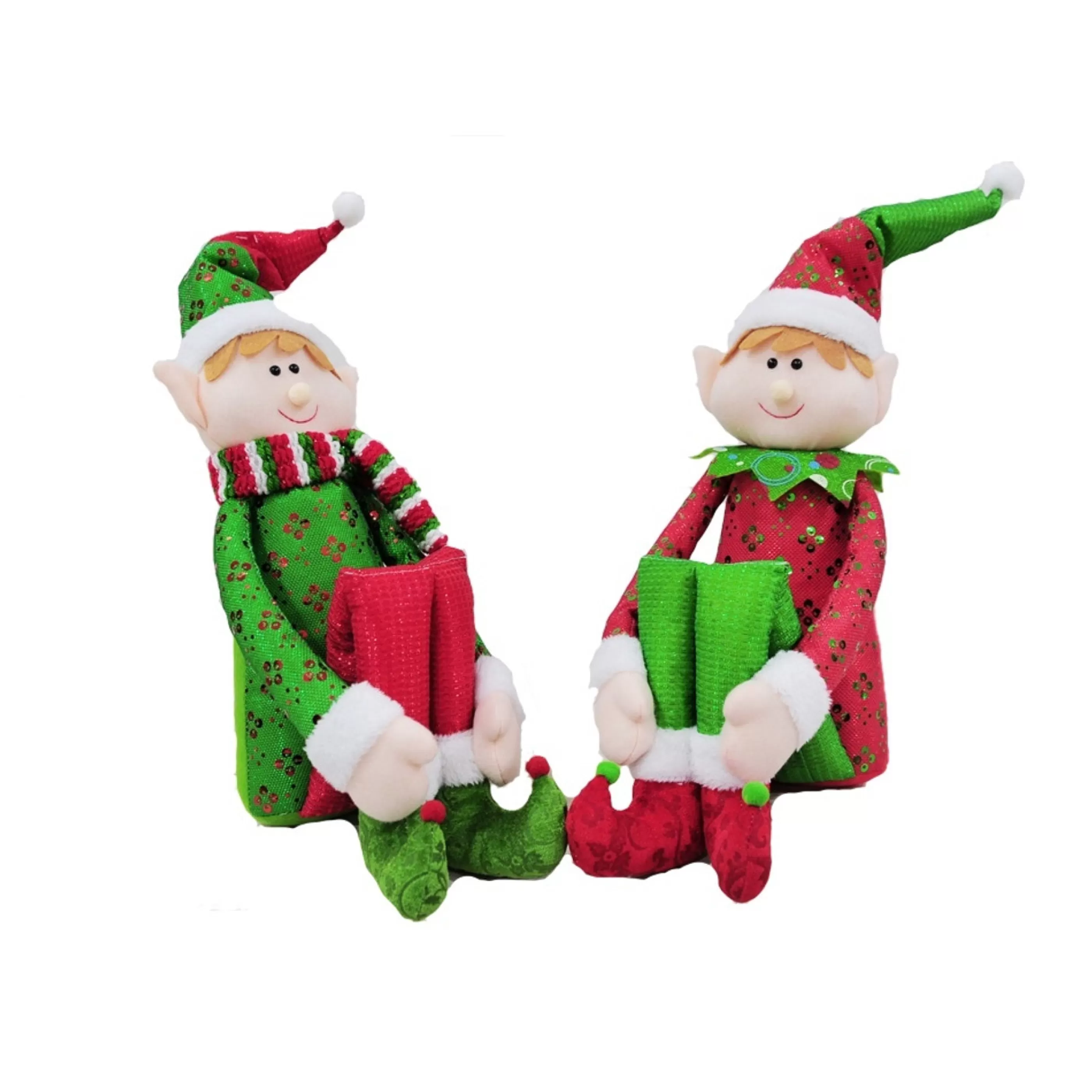 Store * Red Green Sitting Door Stop Elf - 55Cm