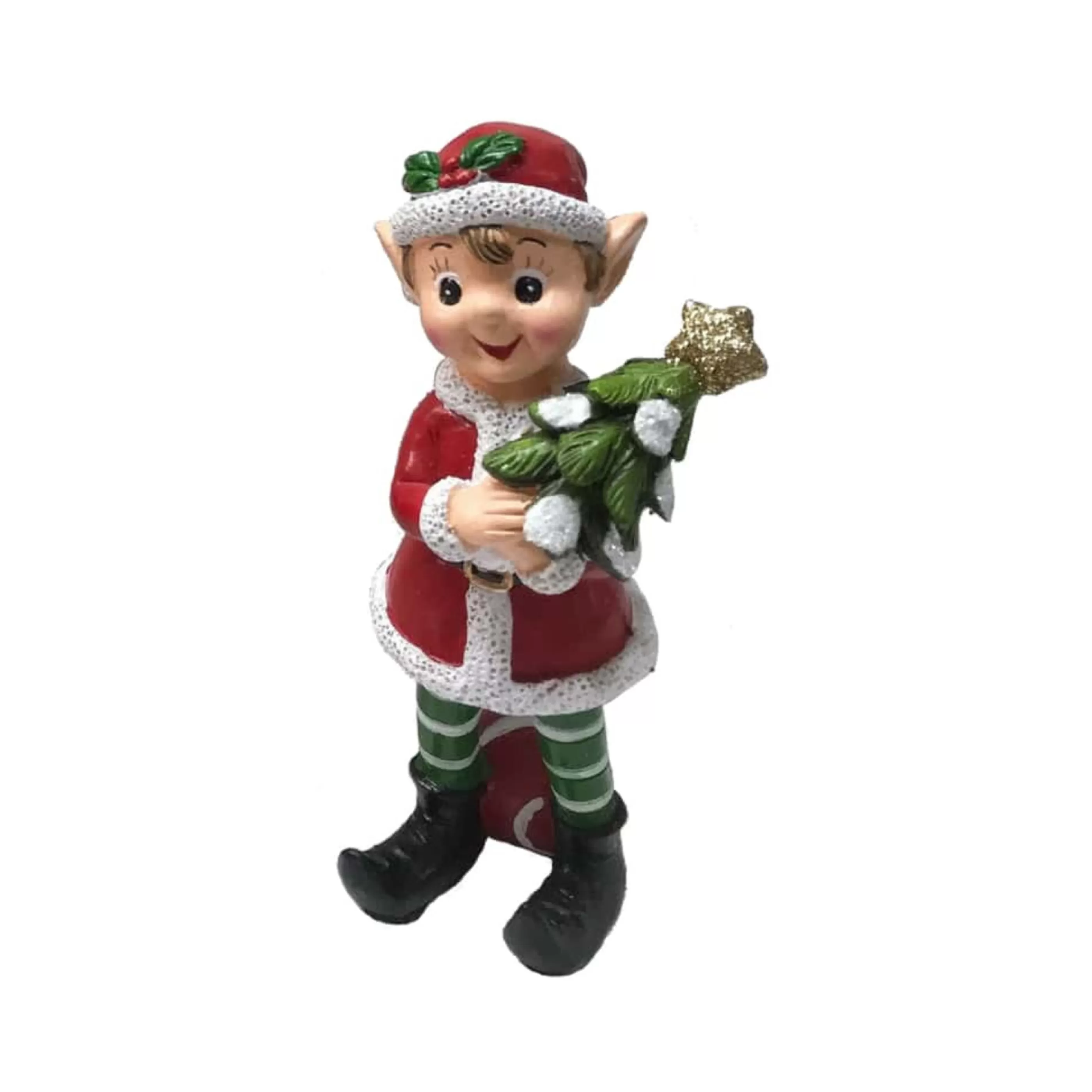 * Table Top Decorations | Red Green Standing Christmas Elf (2 Styles) - 16Cm