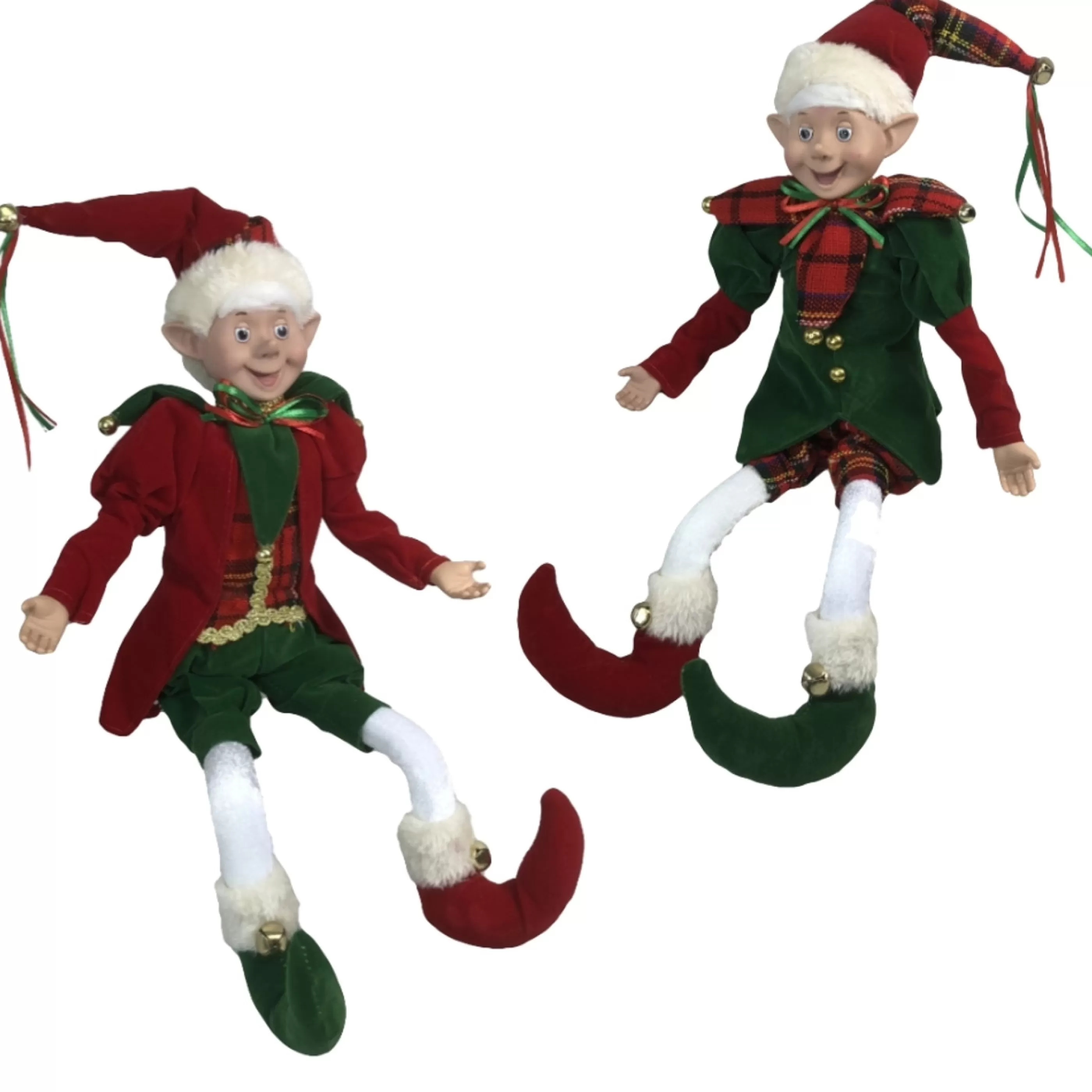 Cheap * Red Green Tartan Christmas Elf (2 Styles) - 45Cm