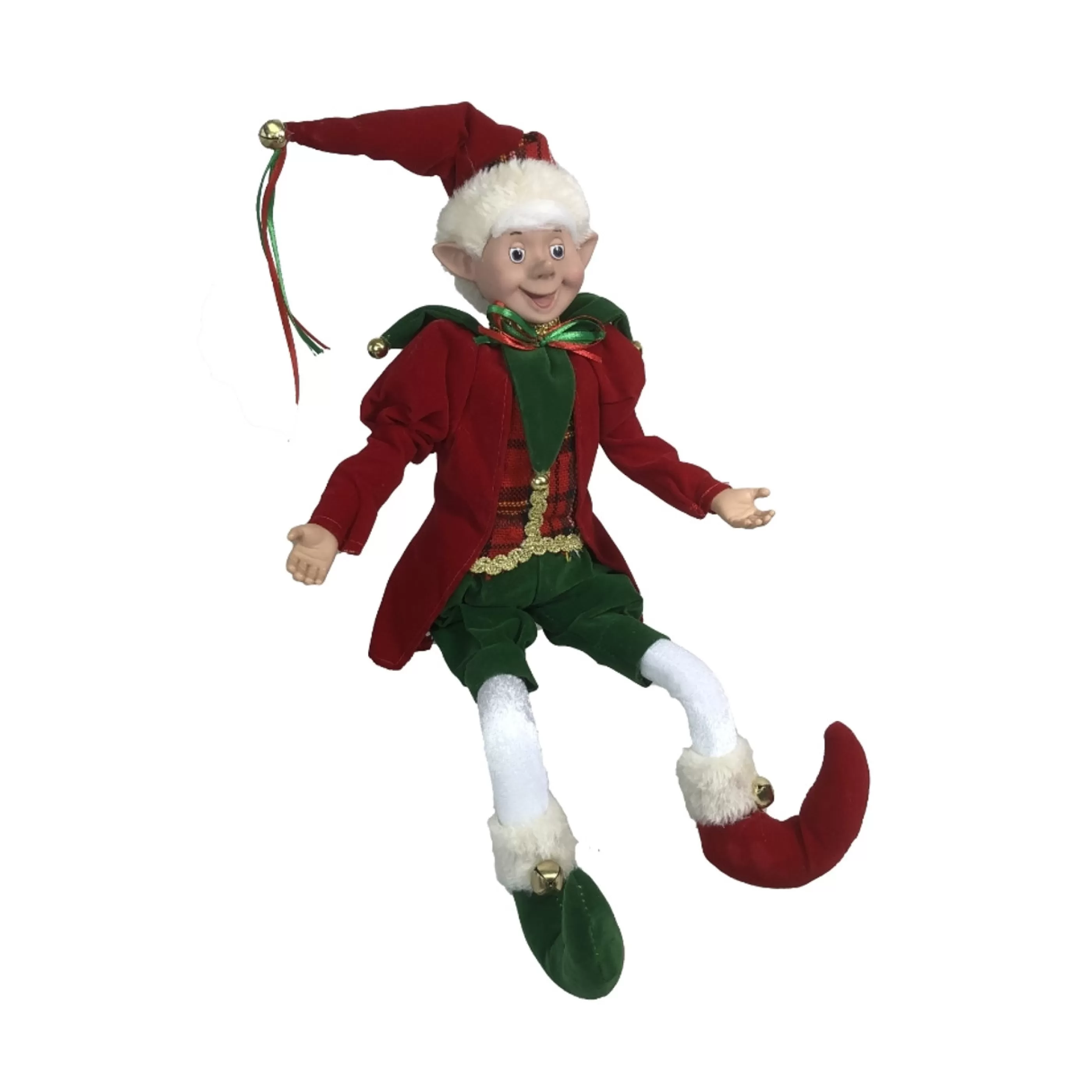 Cheap * Red Green Tartan Christmas Elf (2 Styles) - 45Cm