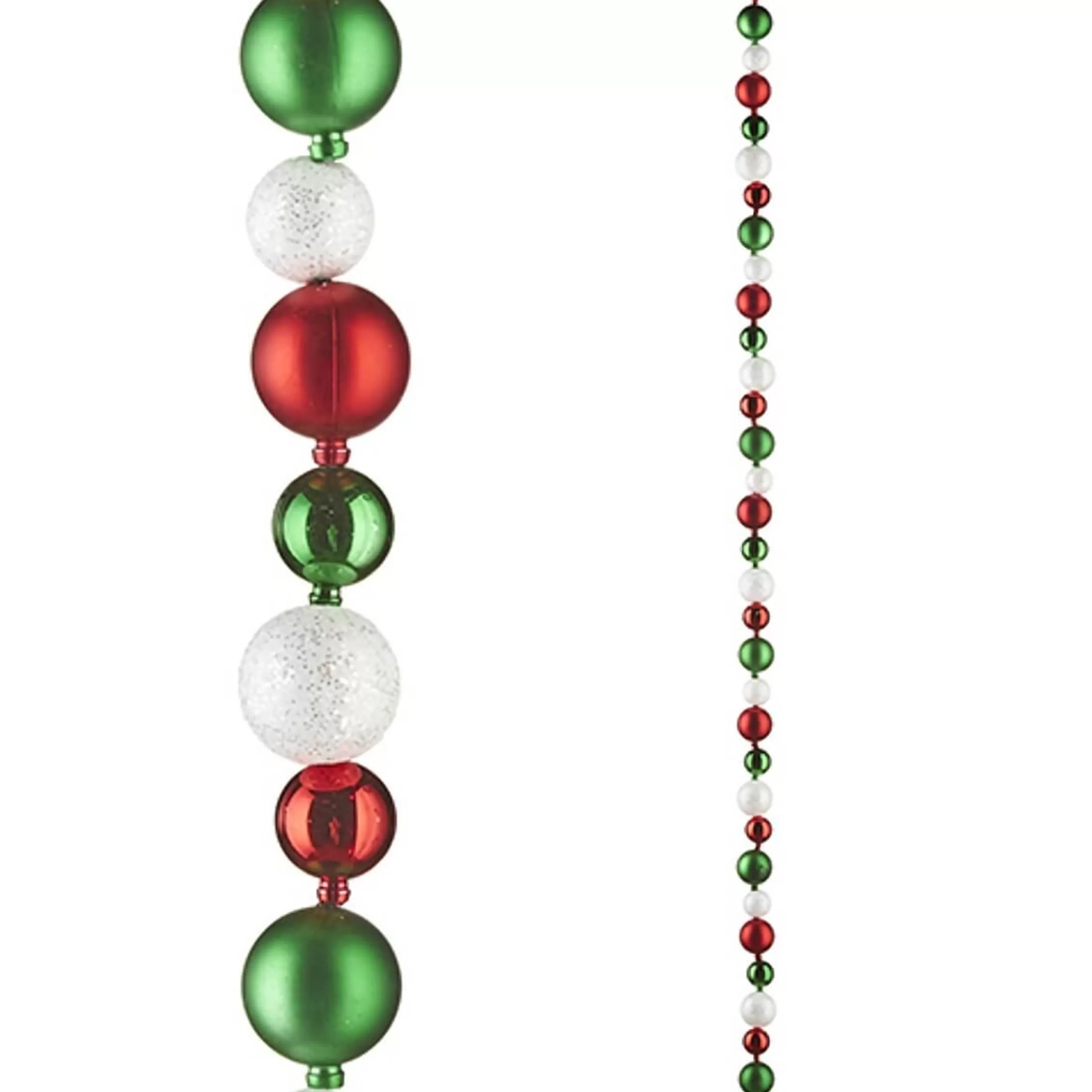 RAZ Imports Hanging Christmas Baubles | Red Green White Bauble Garland - 1.8M