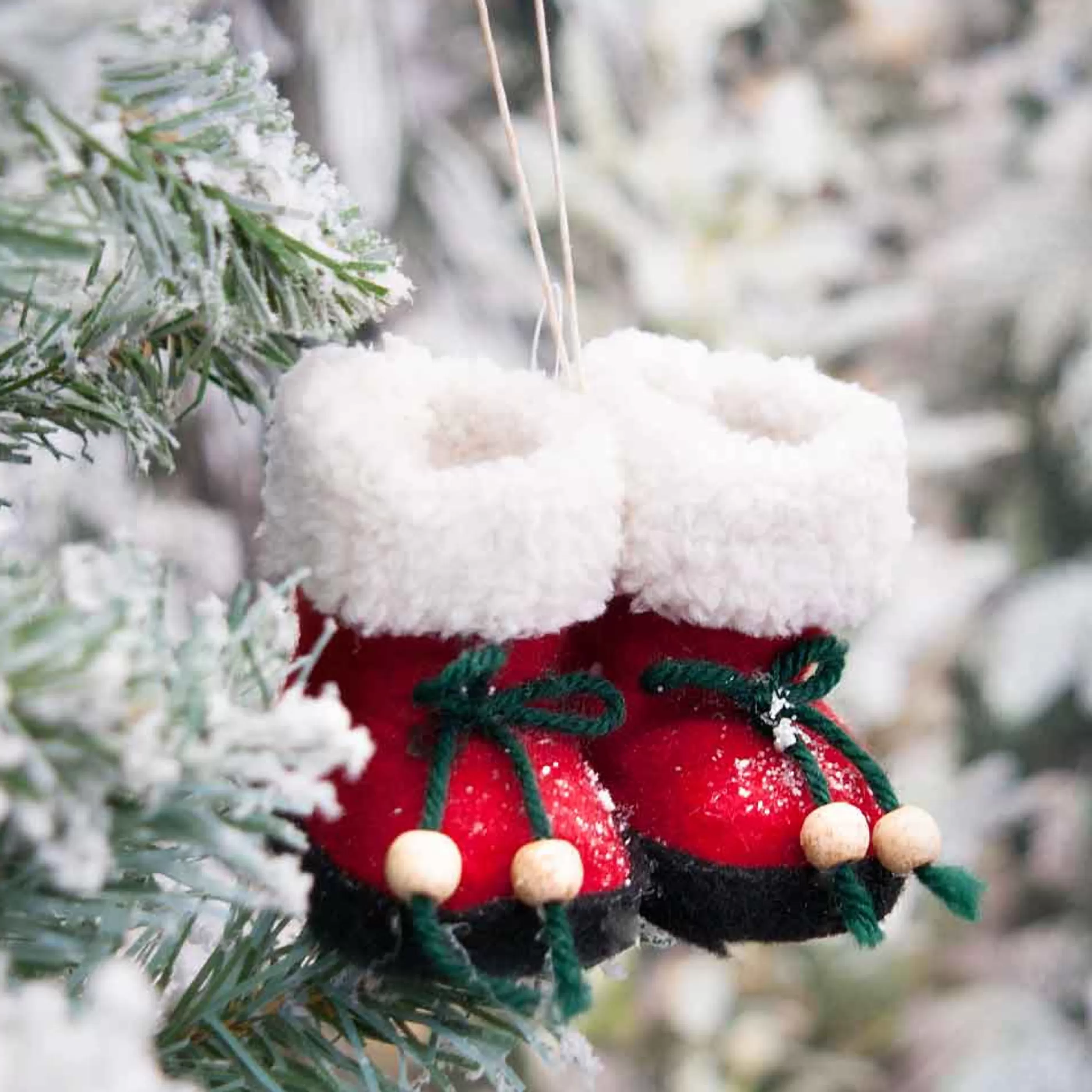 * Hanging Christmas Ornaments | Red Hanging Shoes - 8Cm