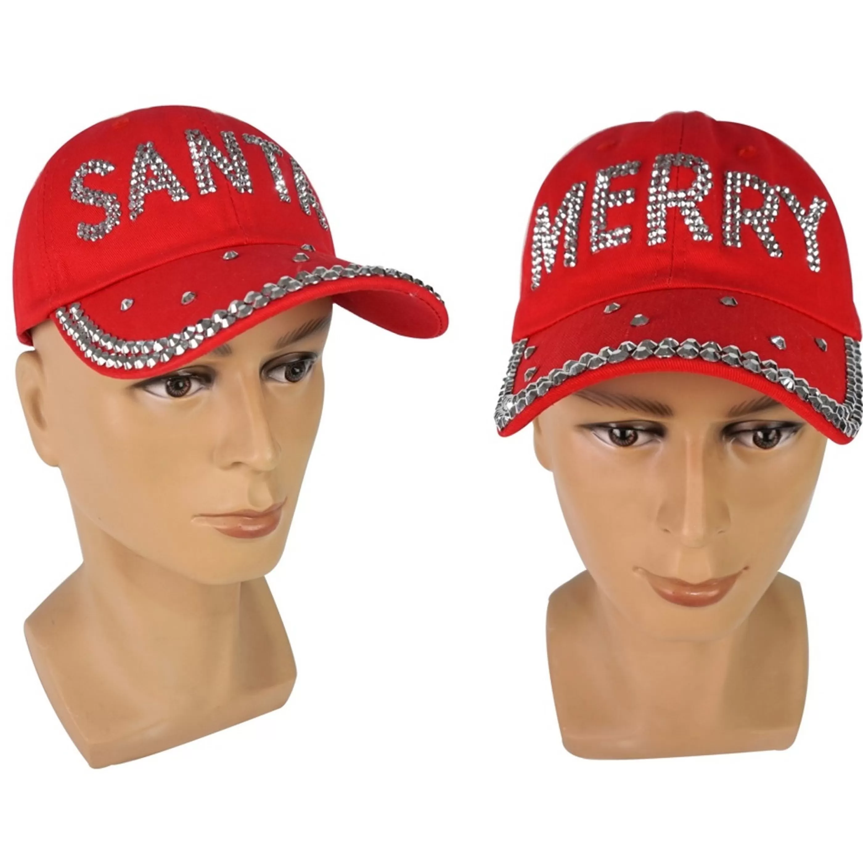 Sale * Red Jewelled Christmas Baseball Cap