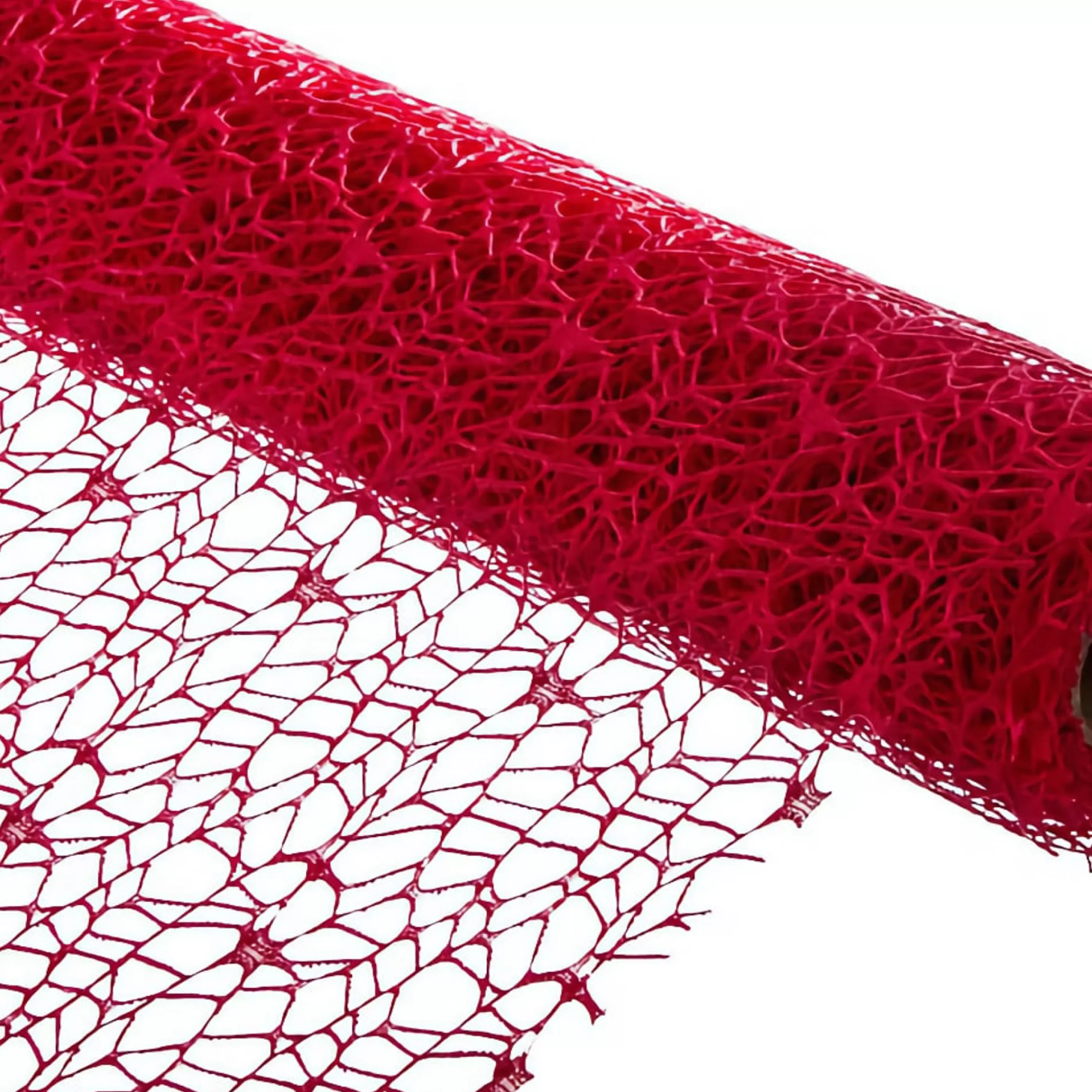 * Christmas Ribbon & Bows | Red Lace Spider Mesh Roll - 4.5M