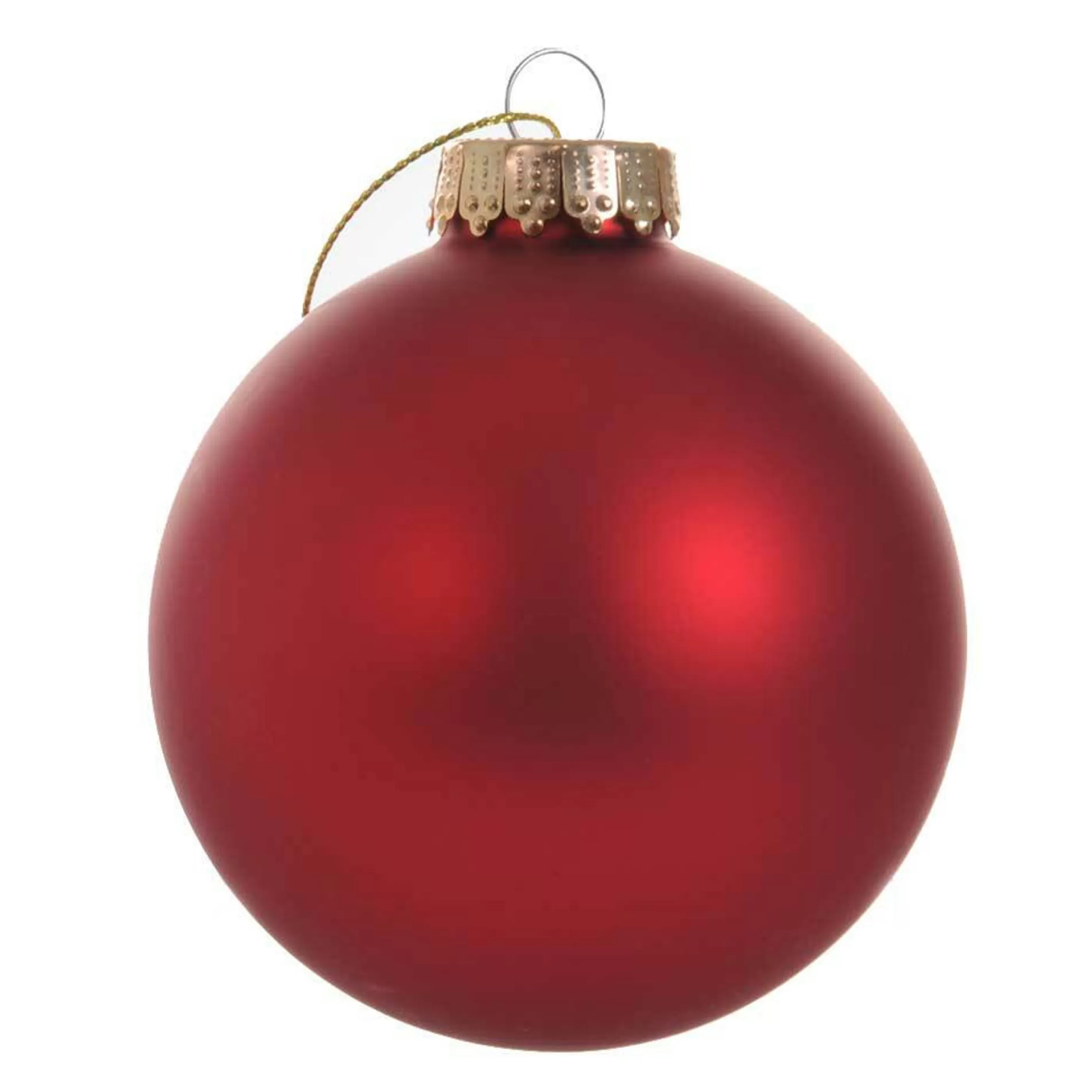 * Glass Ornaments | Red Matt Glass Hanging Bauble - 8Cm