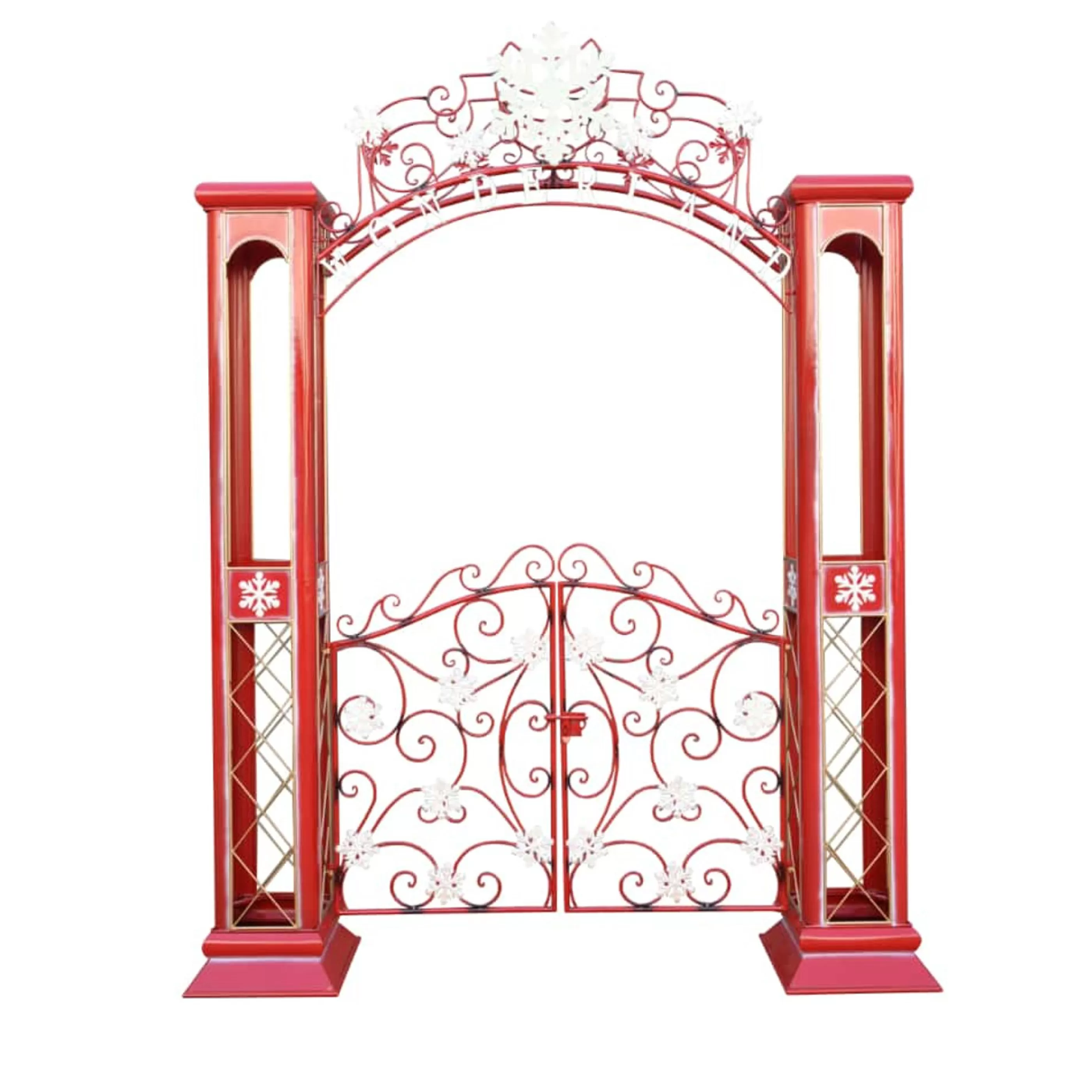 Discount * Red Metal Christmas Wonderland Gates - 273Cm