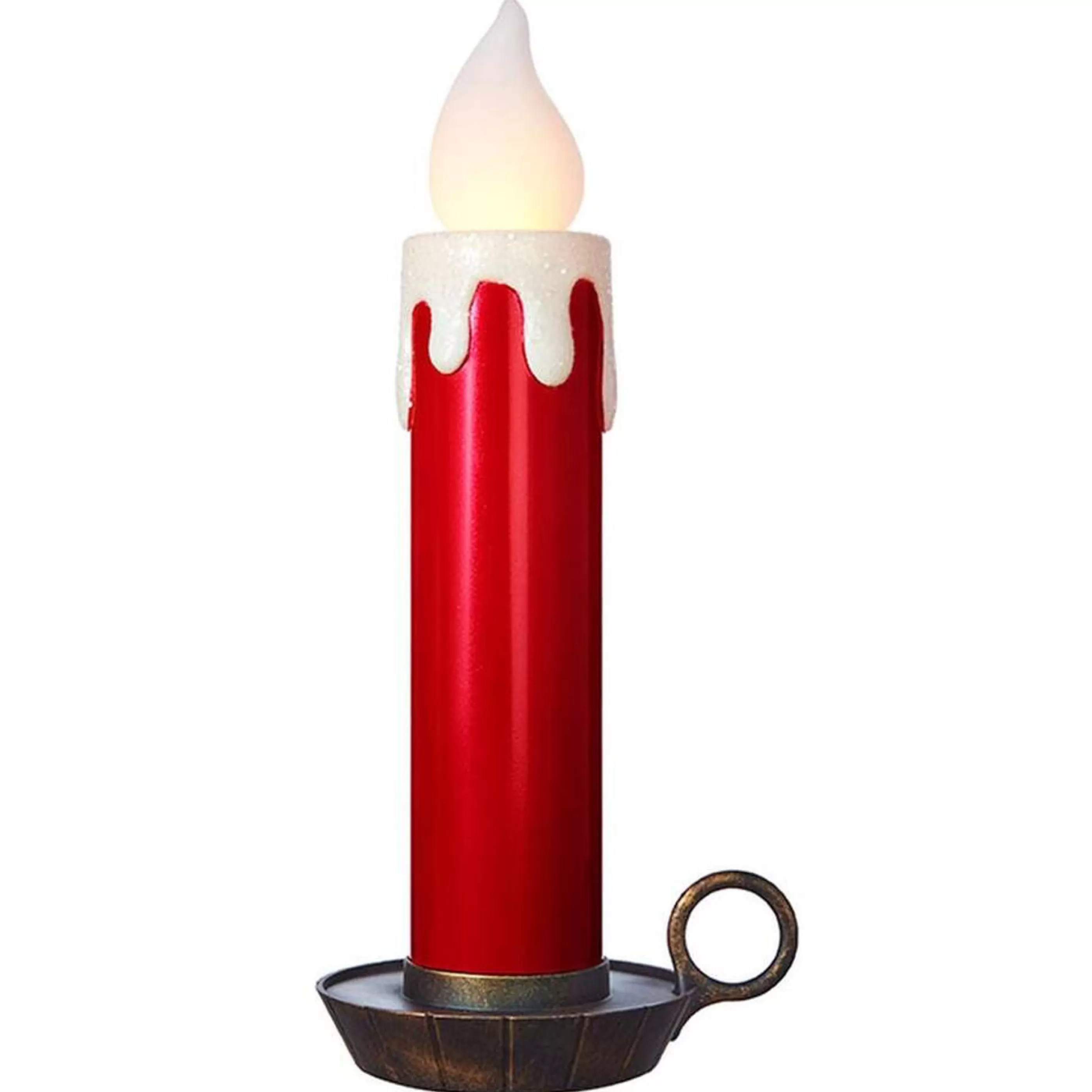 Fashion RAZ Imports Red Metallic Battery Operated Light Up Candle - 57Cm