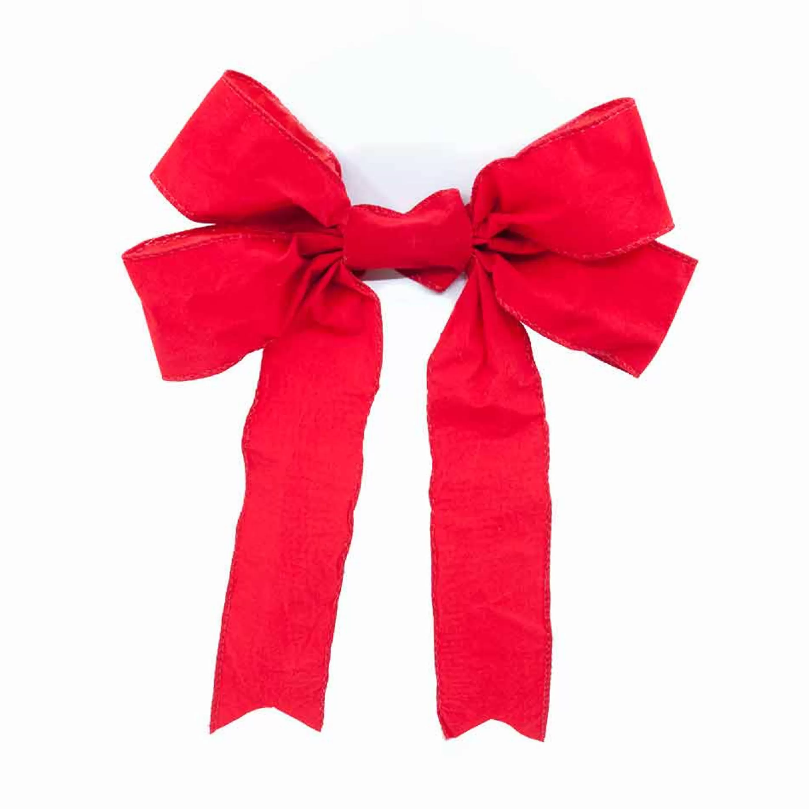 * Christmas Ribbon & Bows | Red Ribbon Bow Velvet Woven Edge - 32Cm