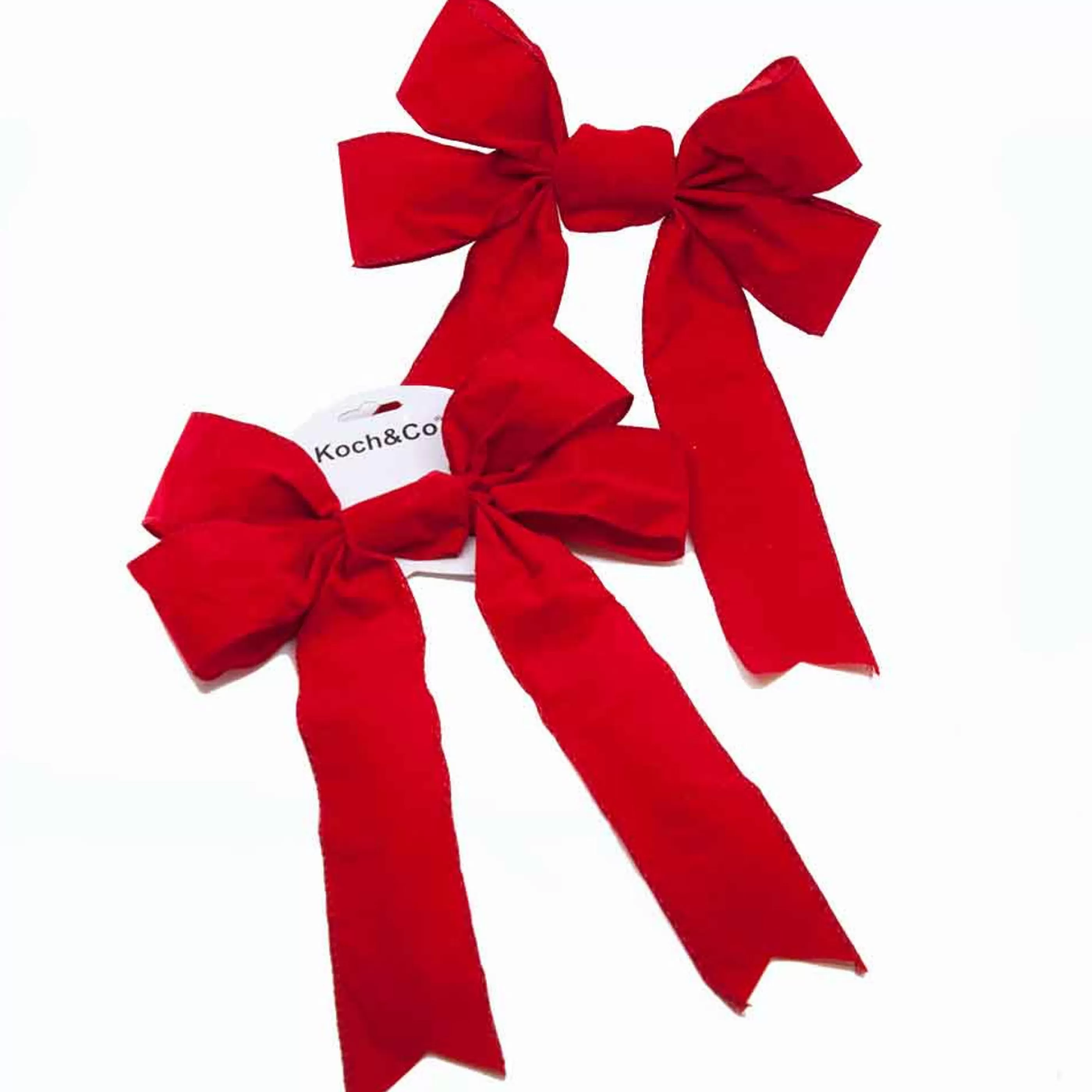 * Christmas Ribbon & Bows | Red Ribbon Bow Velvet Woven Edge - 32Cm