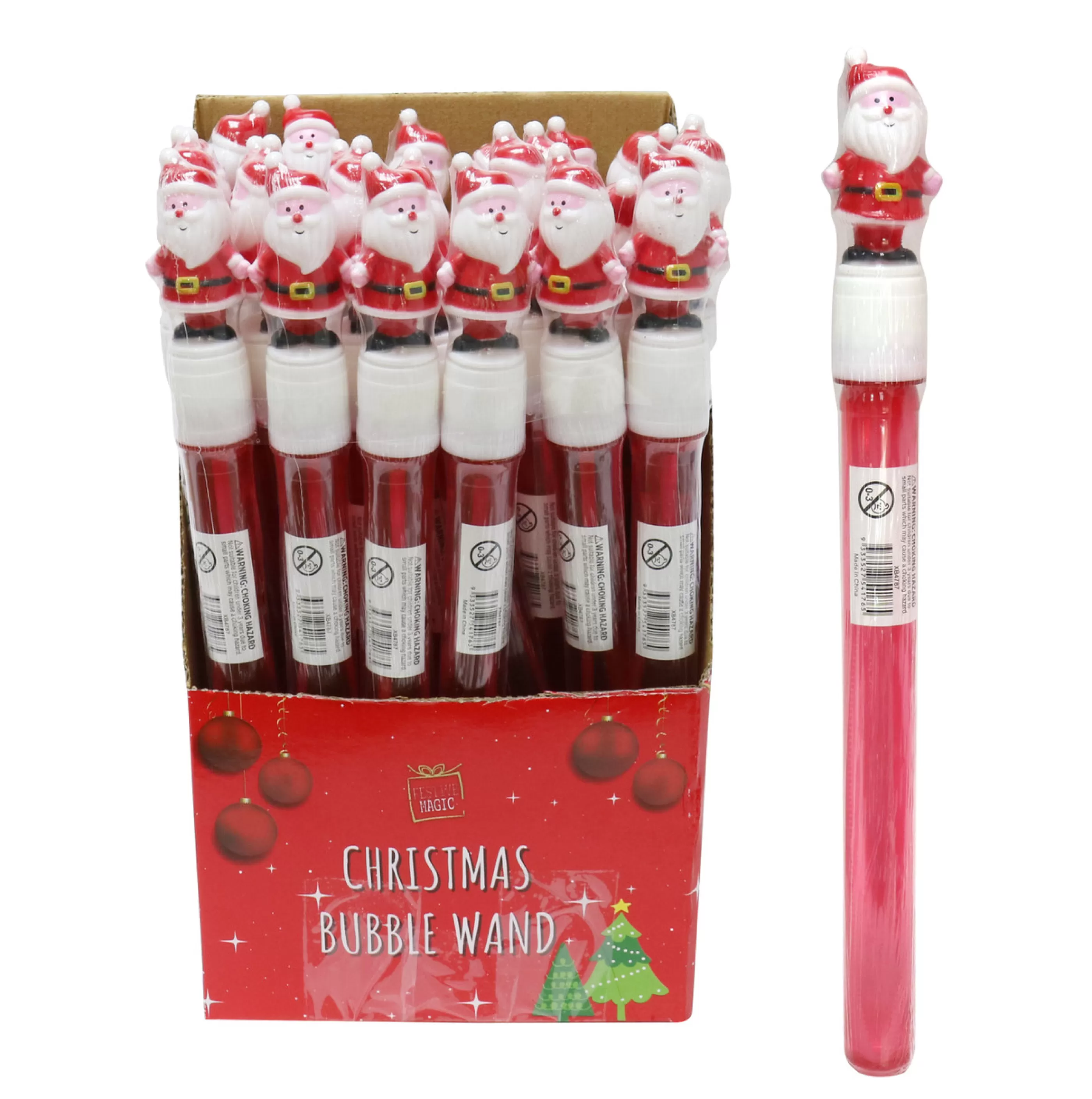 * Table Top Decorations | Red Santa Claus Bubble Wand - 110Ml