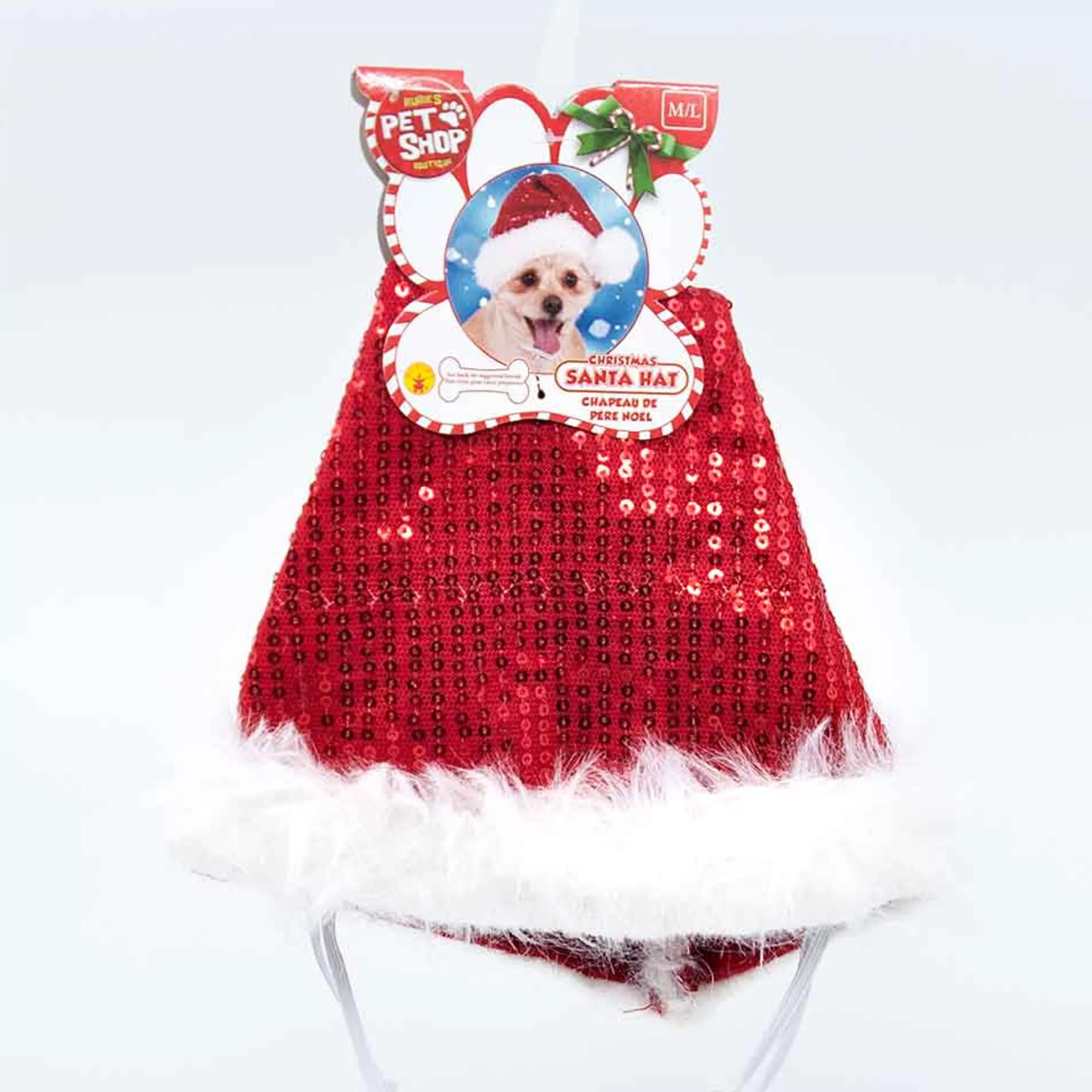 * Pets Christmas | Red Sequin Santa Pet Hat