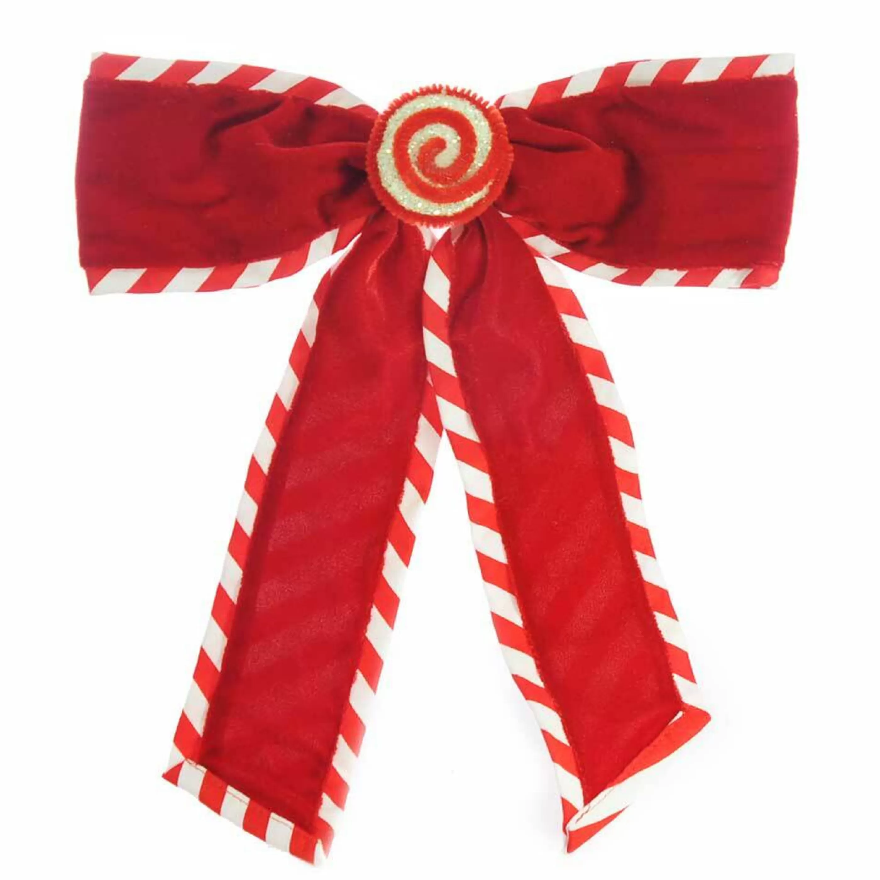 * Gingerbread Candy Christmas | Red Velvet Bow - 38Cm