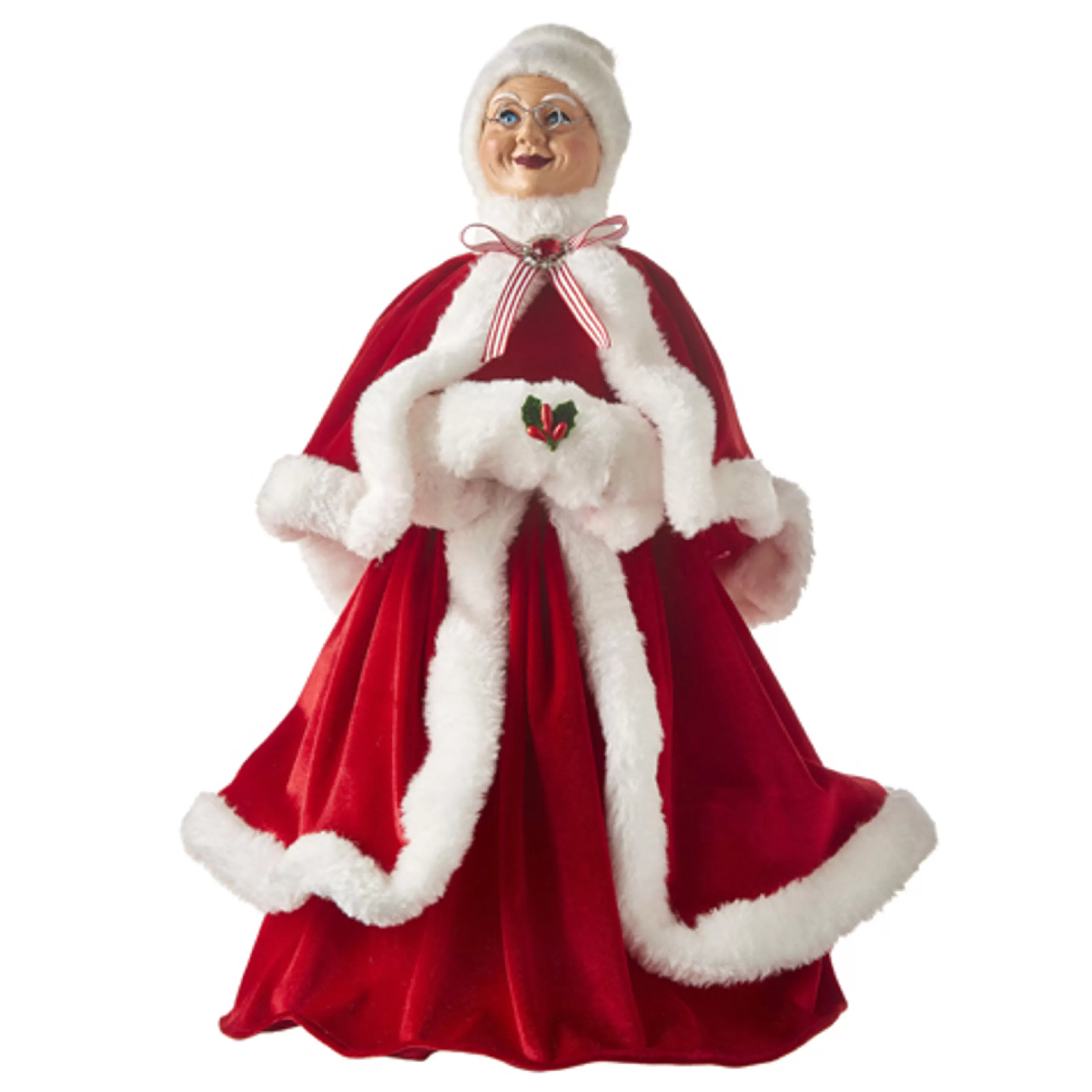 Outlet RAZ Imports Red Velvet Mrs Claus With Faux White Fur - 47Cm