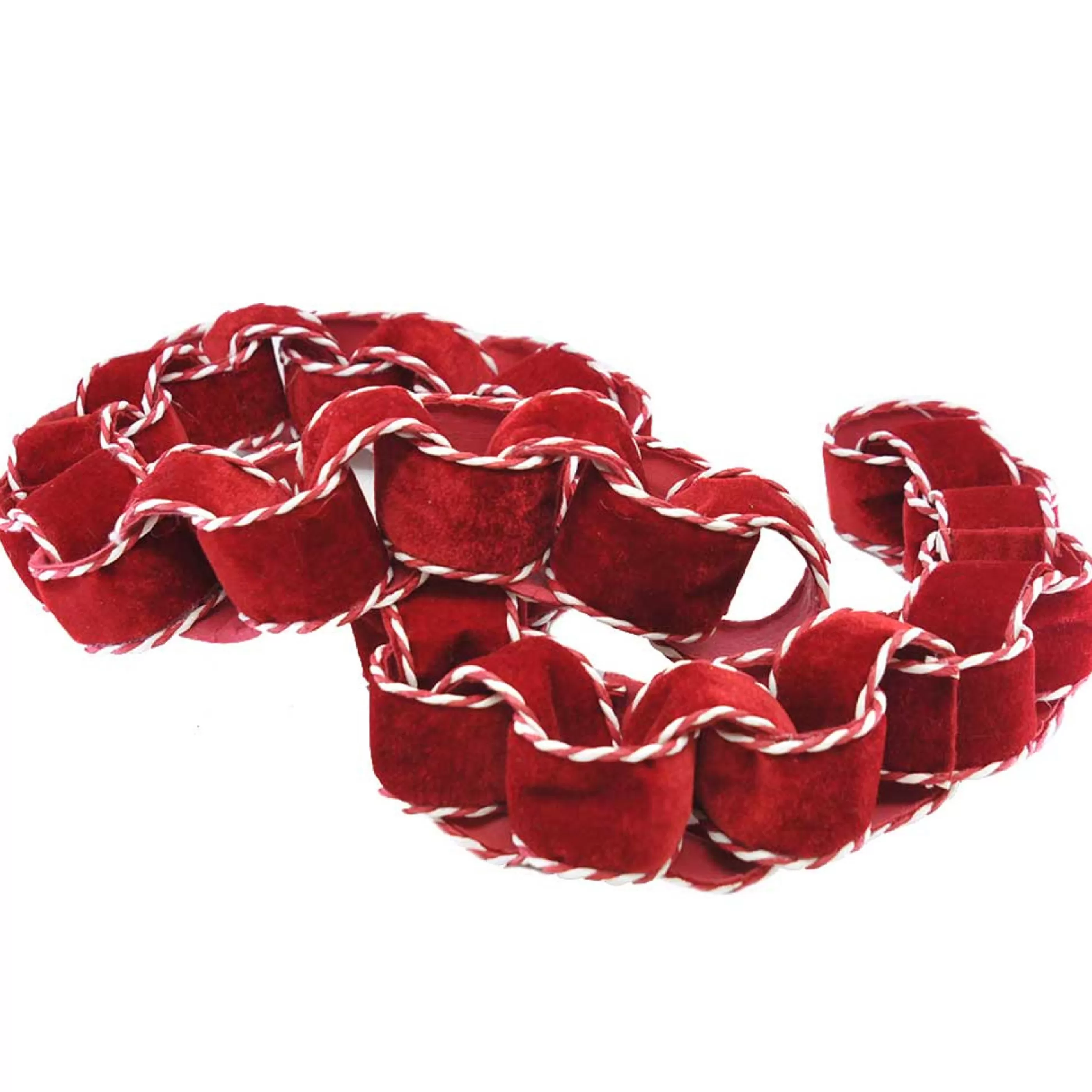 * Gingerbread Candy Christmas | Red Velvet Retro Chain Garland - 125Cm