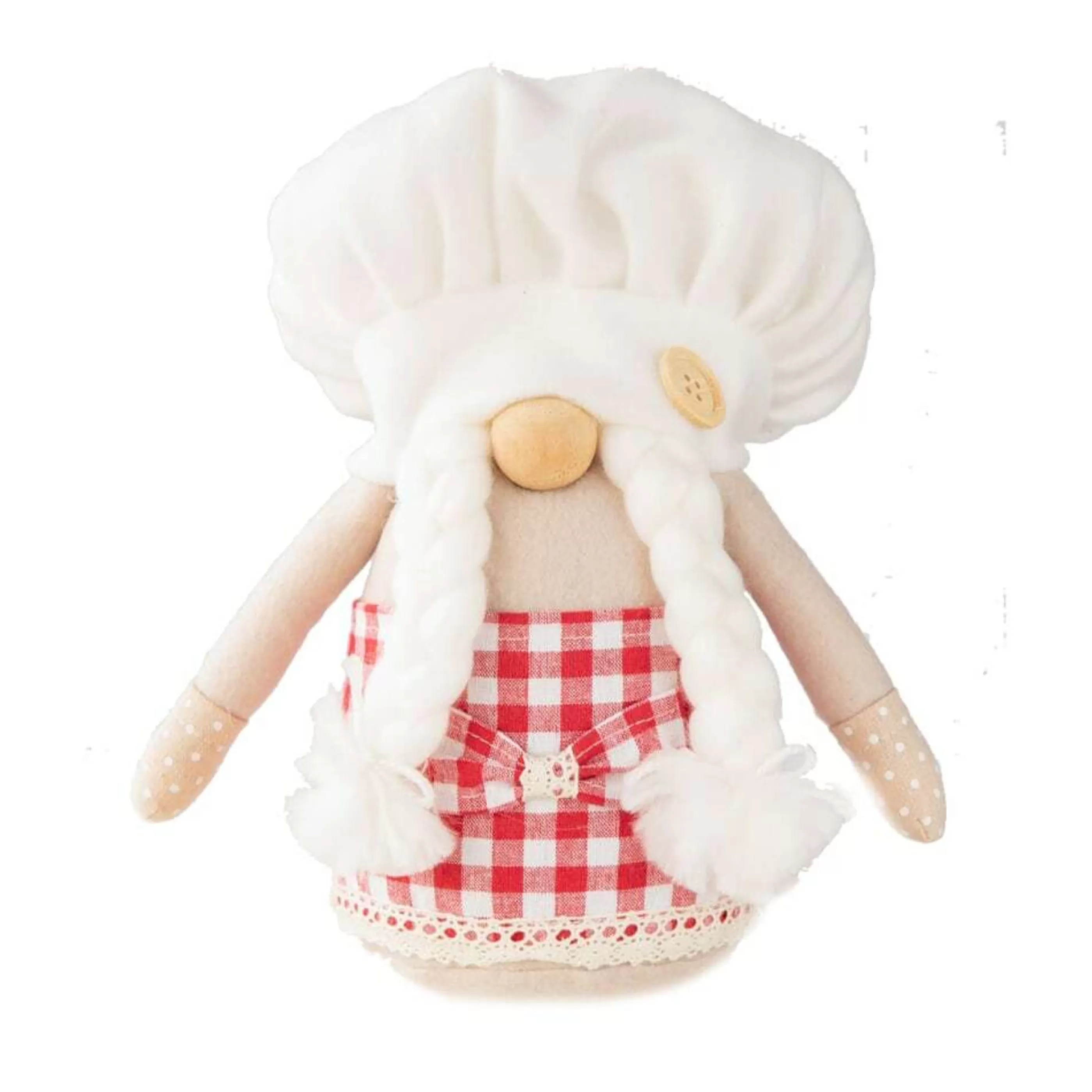 * Table Top Decorations | Red White Agnes Gnome Chef - 25Cm