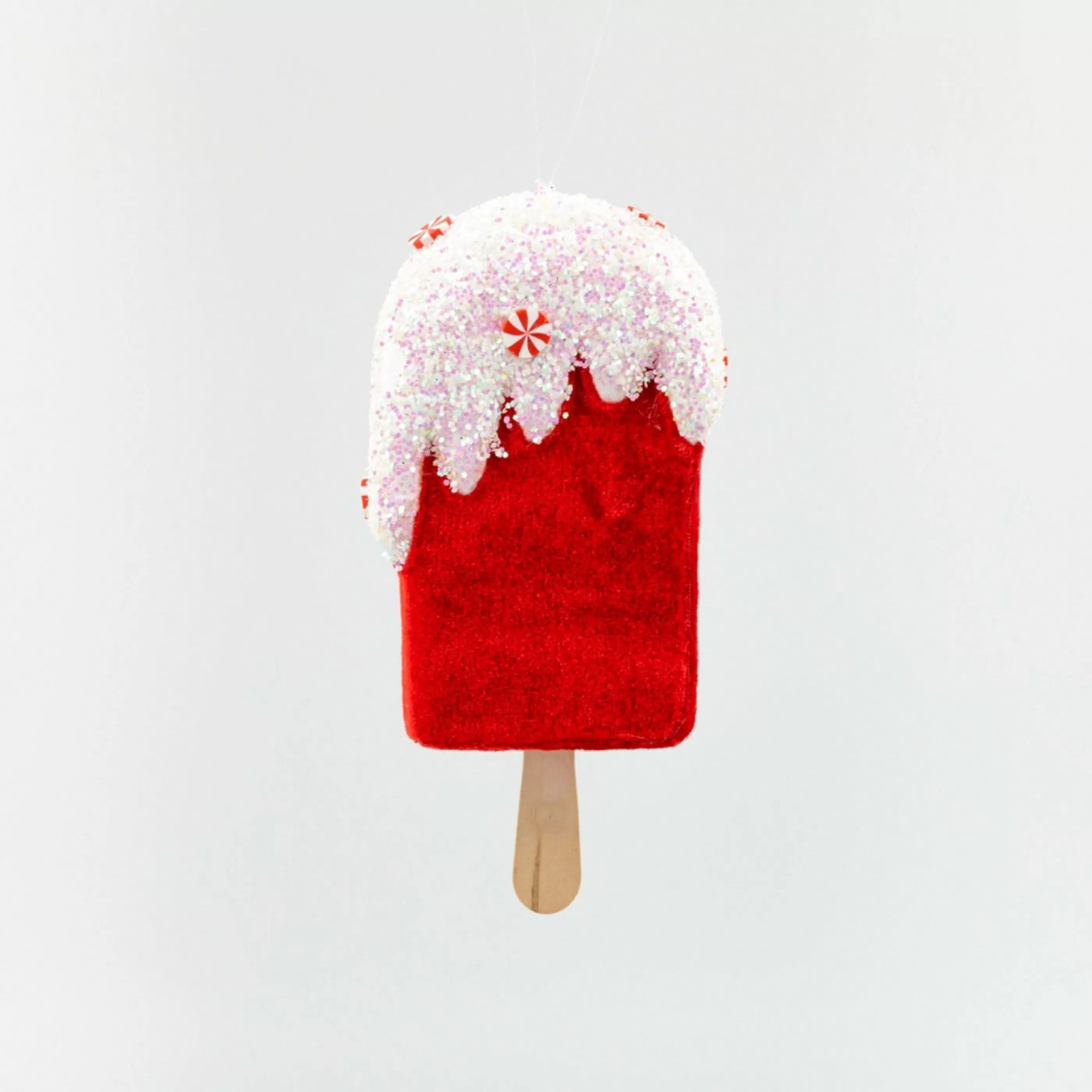 * Hanging Christmas Ornaments | Red White Ice Cream With Frosting Ornament - 16Cm