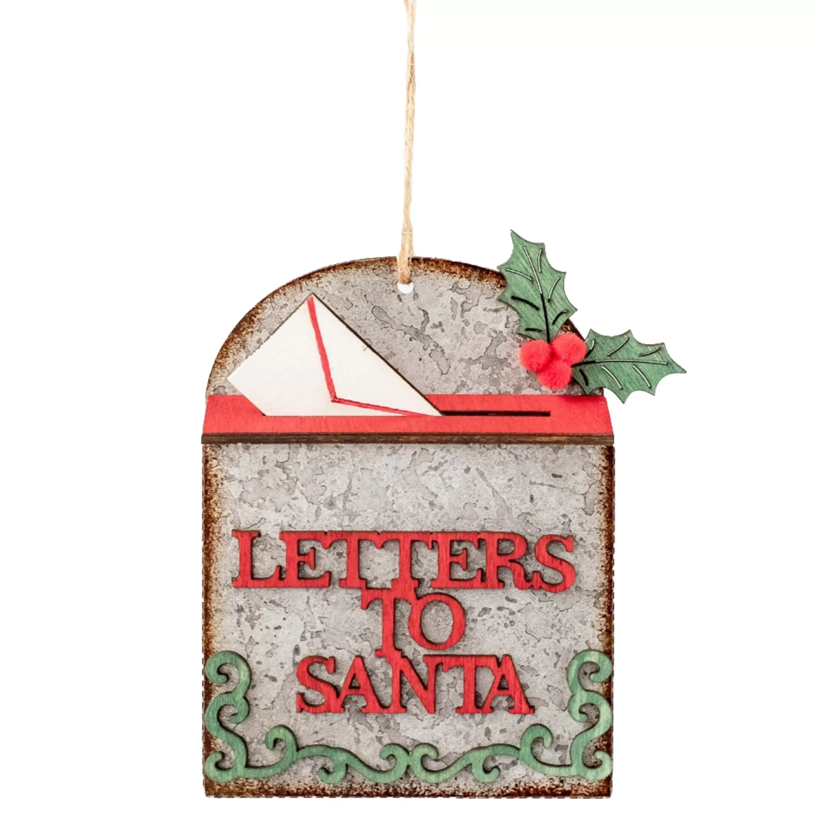 * Hanging Christmas Ornaments | Red White Letters To Santa Ornament - 11Cm