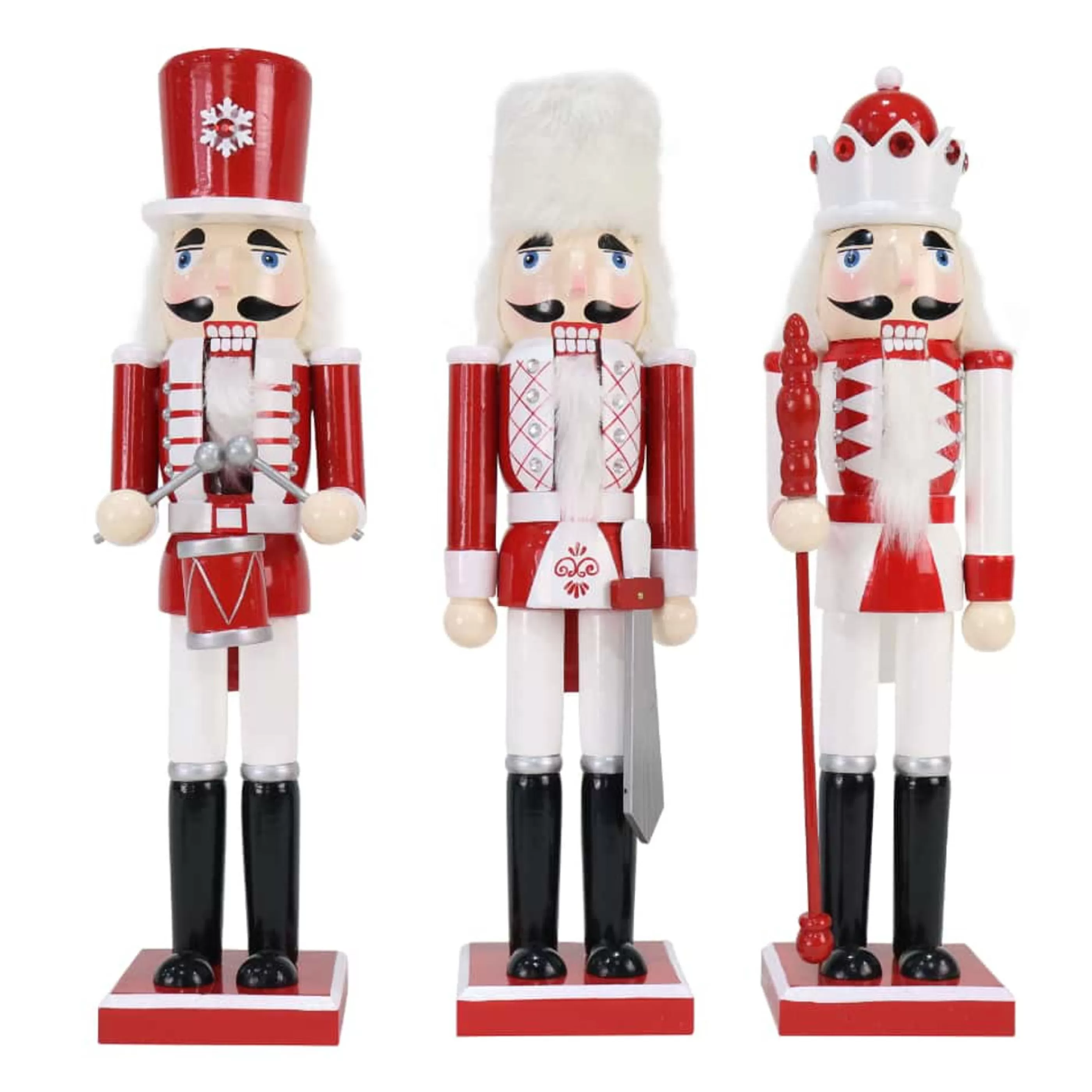 New * Red White Nutcracker (3 Styles) - 38Cm