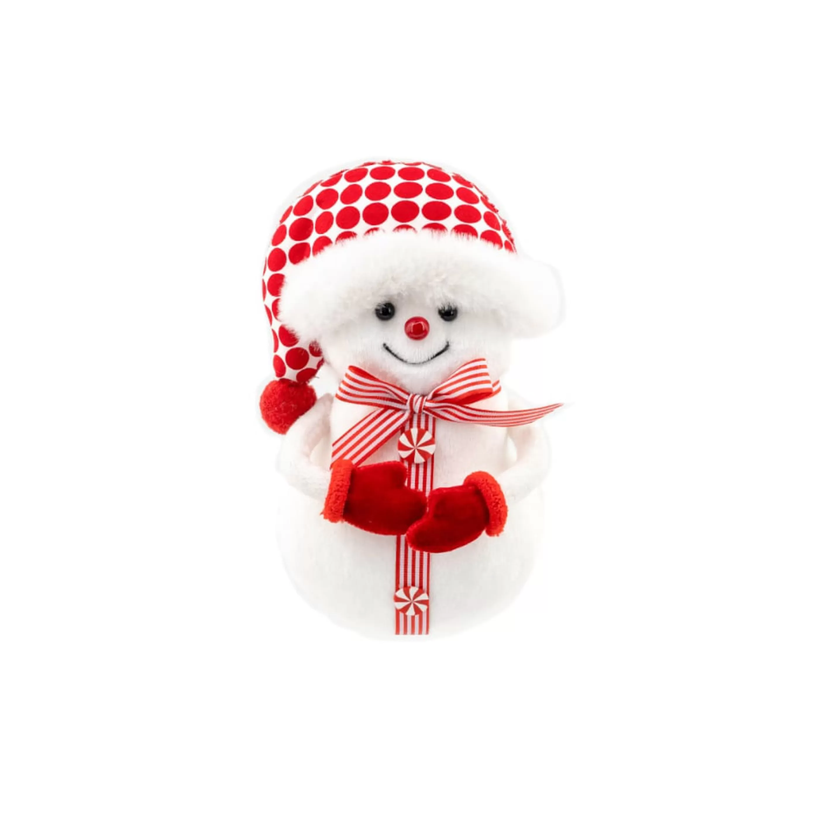 * Table Top Decorations | Red White Snowman With Red Mittens - 21Cm