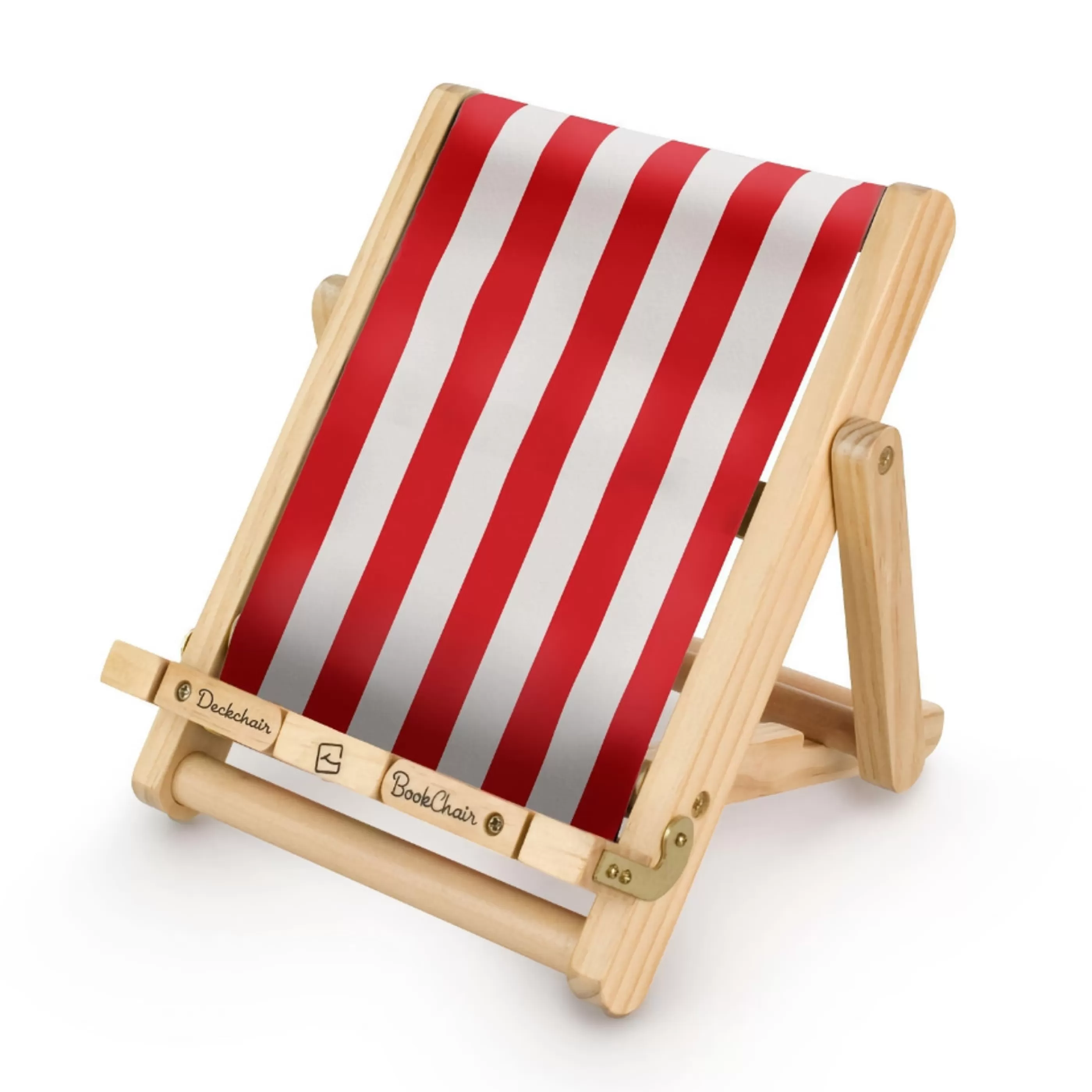 * Table Top Decorations | Red White Stripe Deckchair Book Ipad Stand - 21Cm