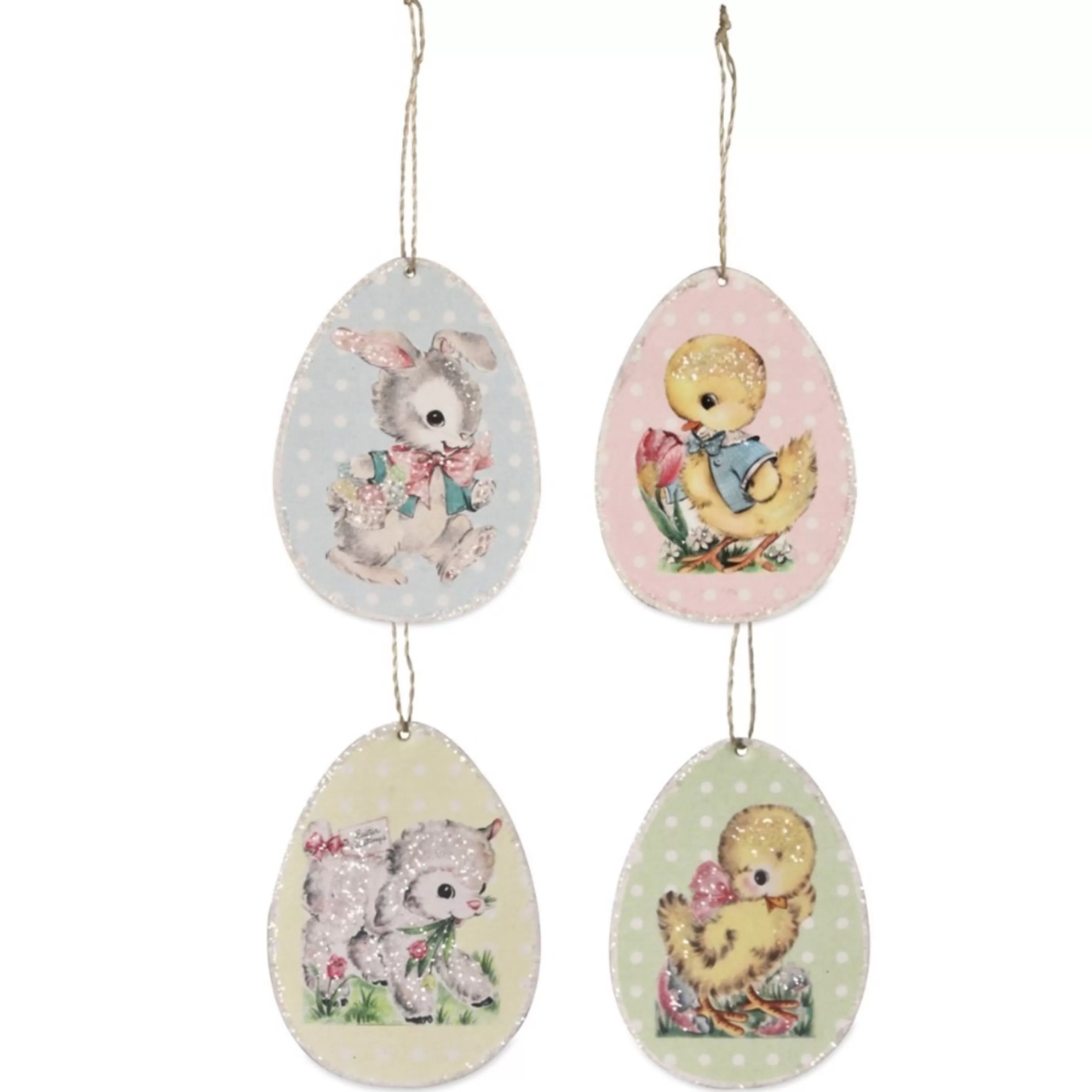 Fashion Bethany Lowe Retro Paper Egg Ornament (4 Designs) - 8Cm