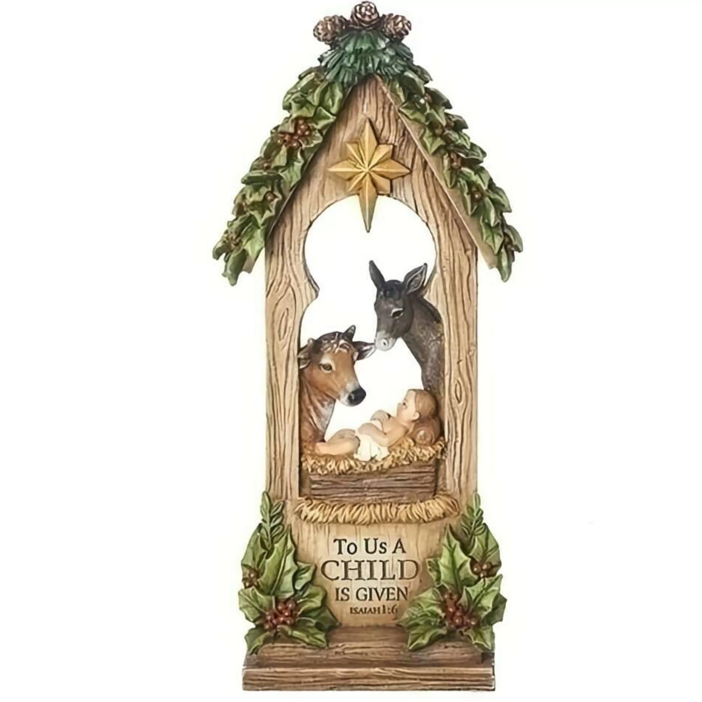 Cheap Roman Nativity Stable With Baby And Animals - 20Cm