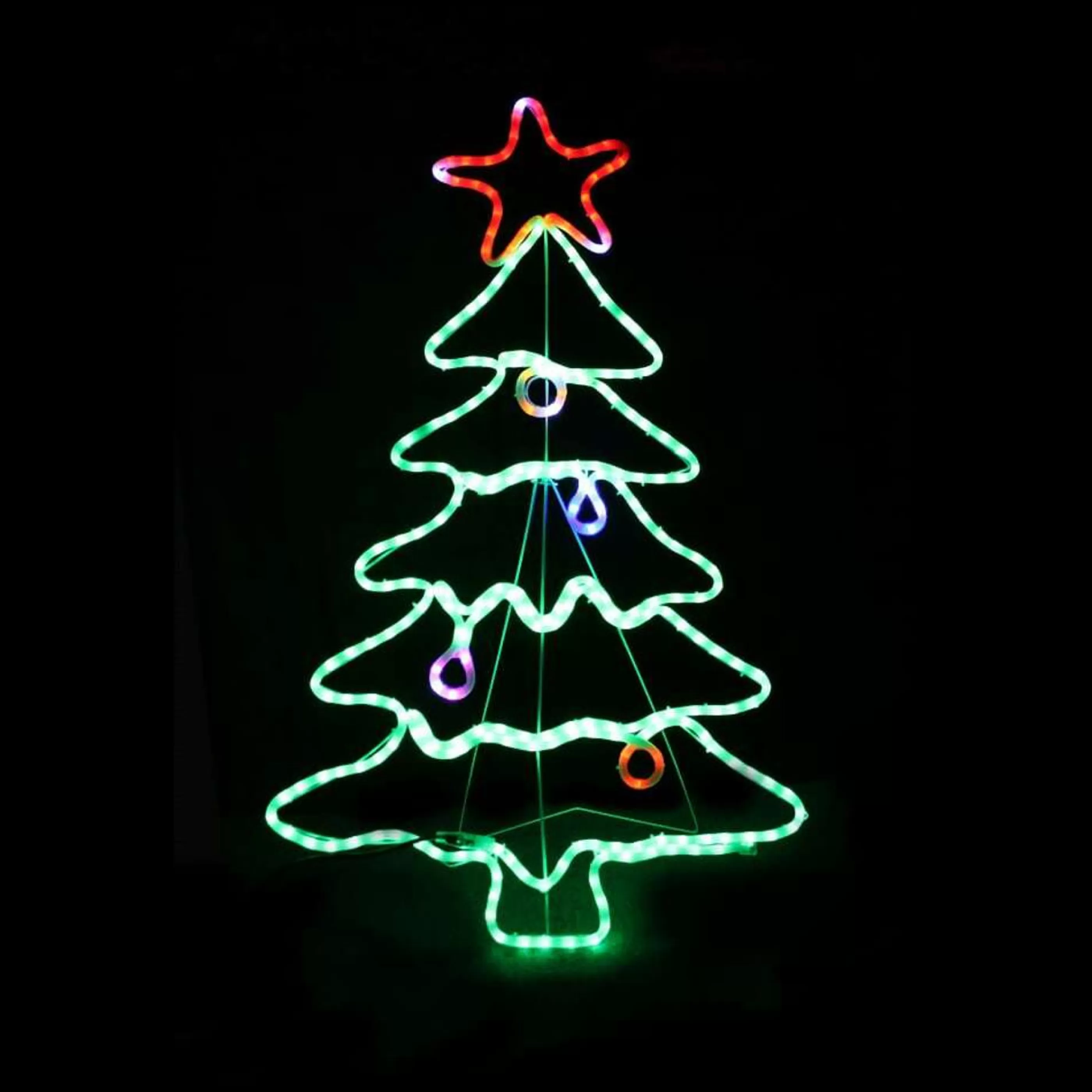 Cheap * Ropelight Led Christmas Tree With Baubles And Star - 114Cm