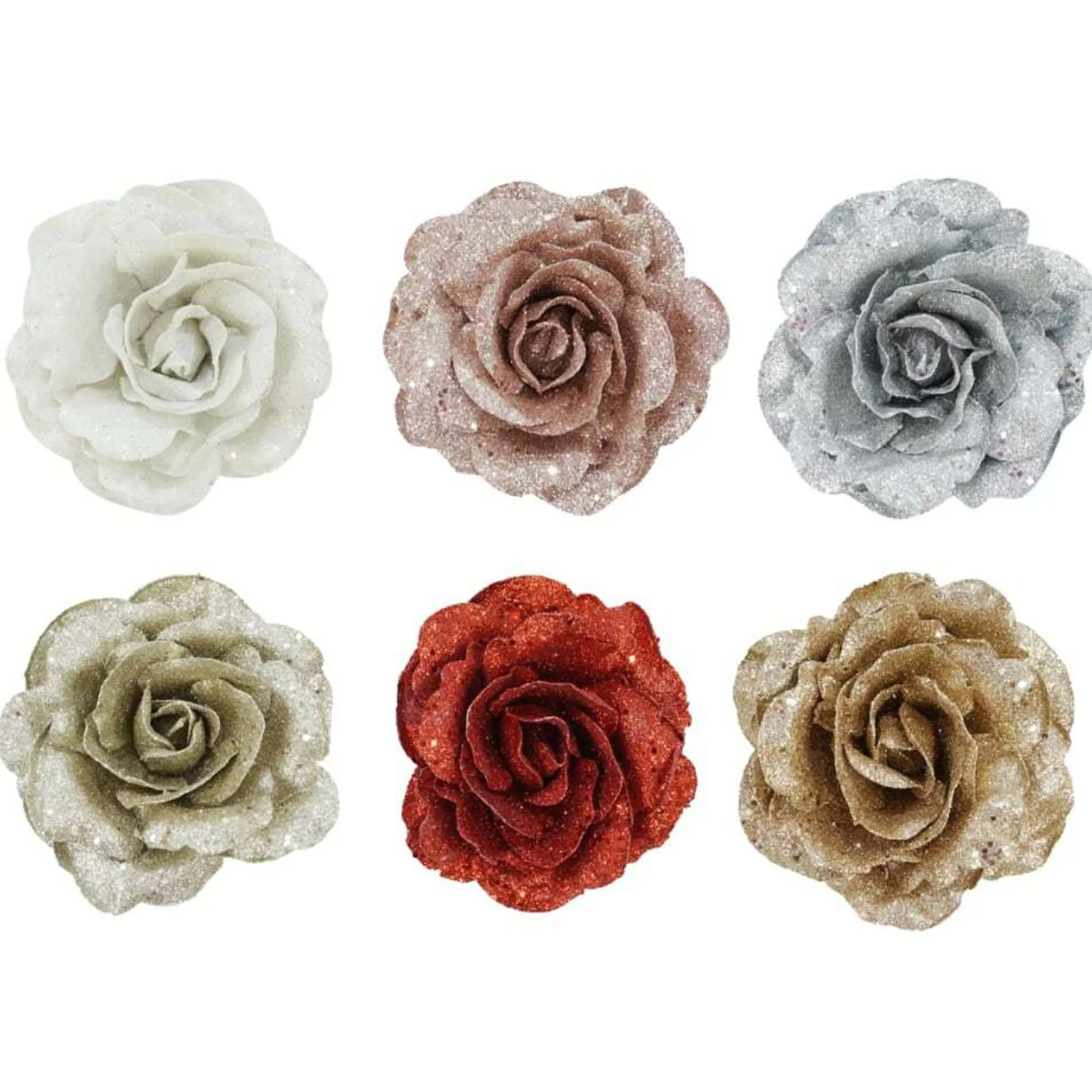 * Floristry | Rose Bloom With Clip (6 Colours) - 16Cm