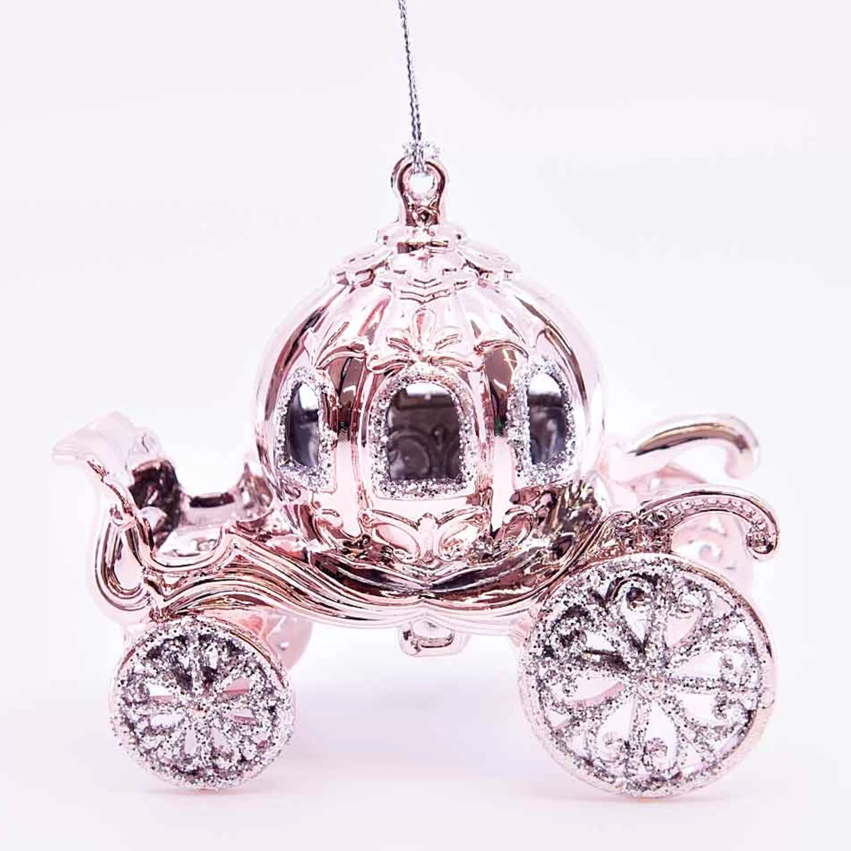 * Hanging Christmas Ornaments | Rose Gold Carriage - 7Cm