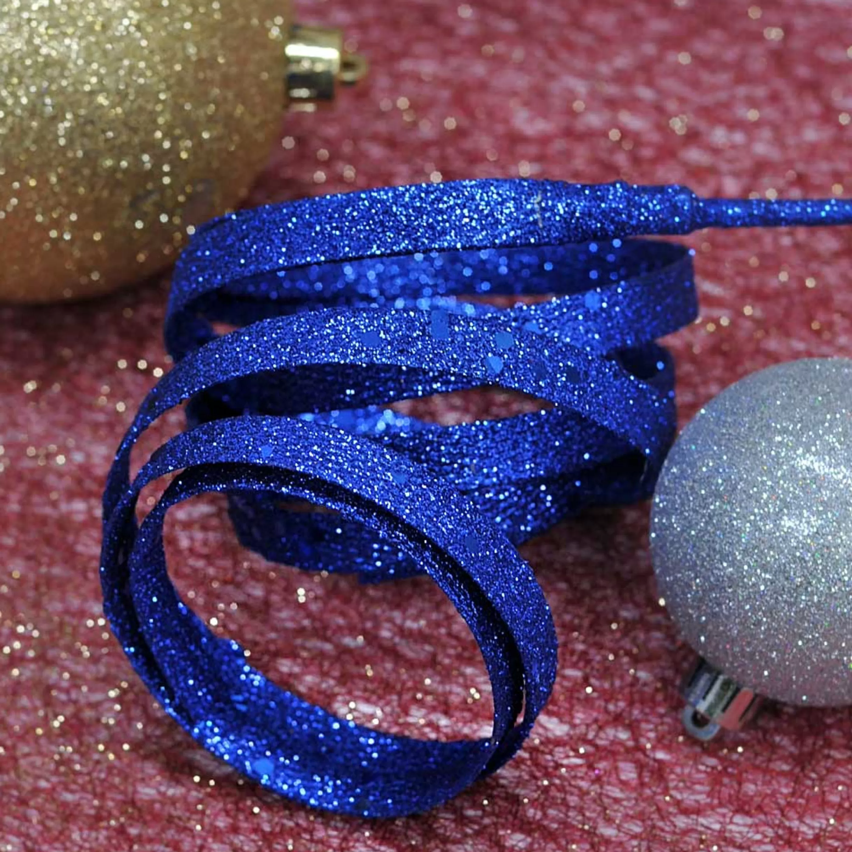 * Festive Sprays | Royal Blue Glitter Curl Spray - 65Cm