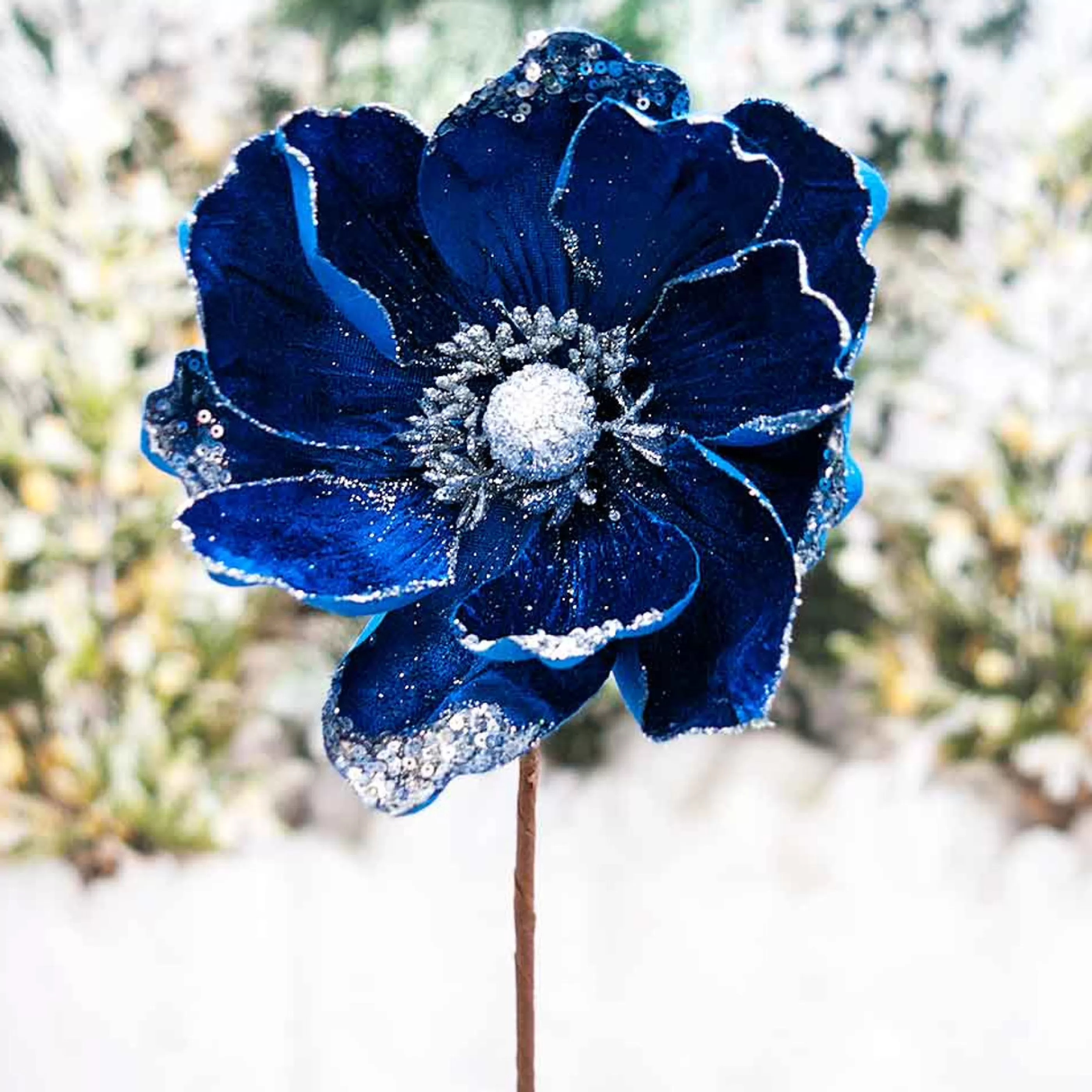 * Floristry | Royal Blue Magnolia With Silver - 22Cm