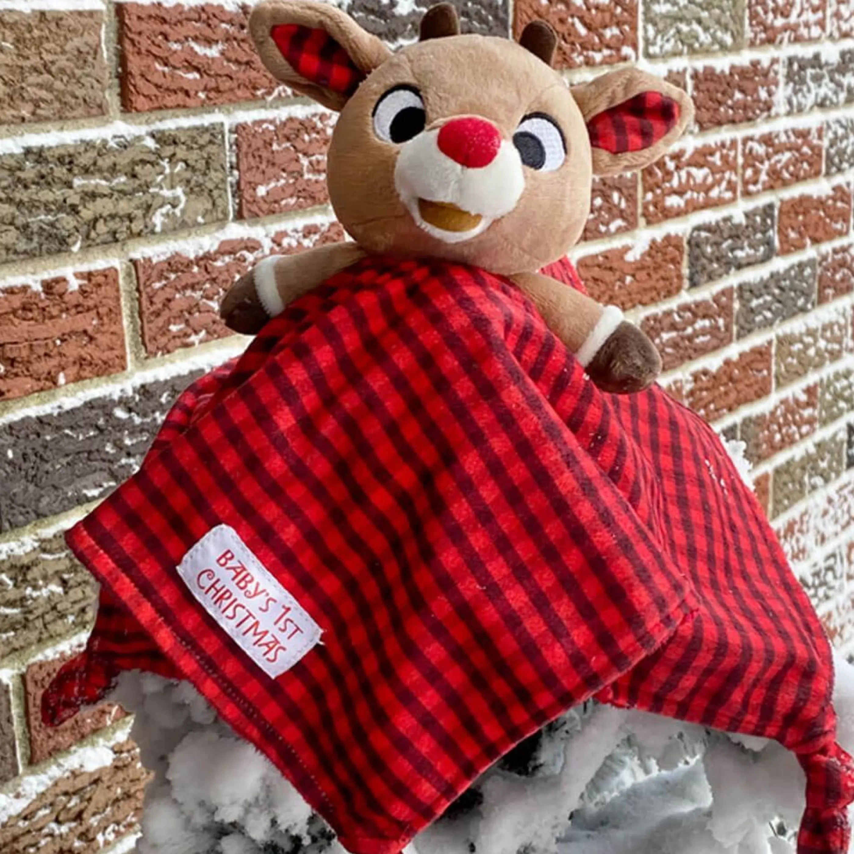 Rudolph the Red Nosed Reindeer Baby's First Christmas | Rudolph Comfort Blanket - 30Cm