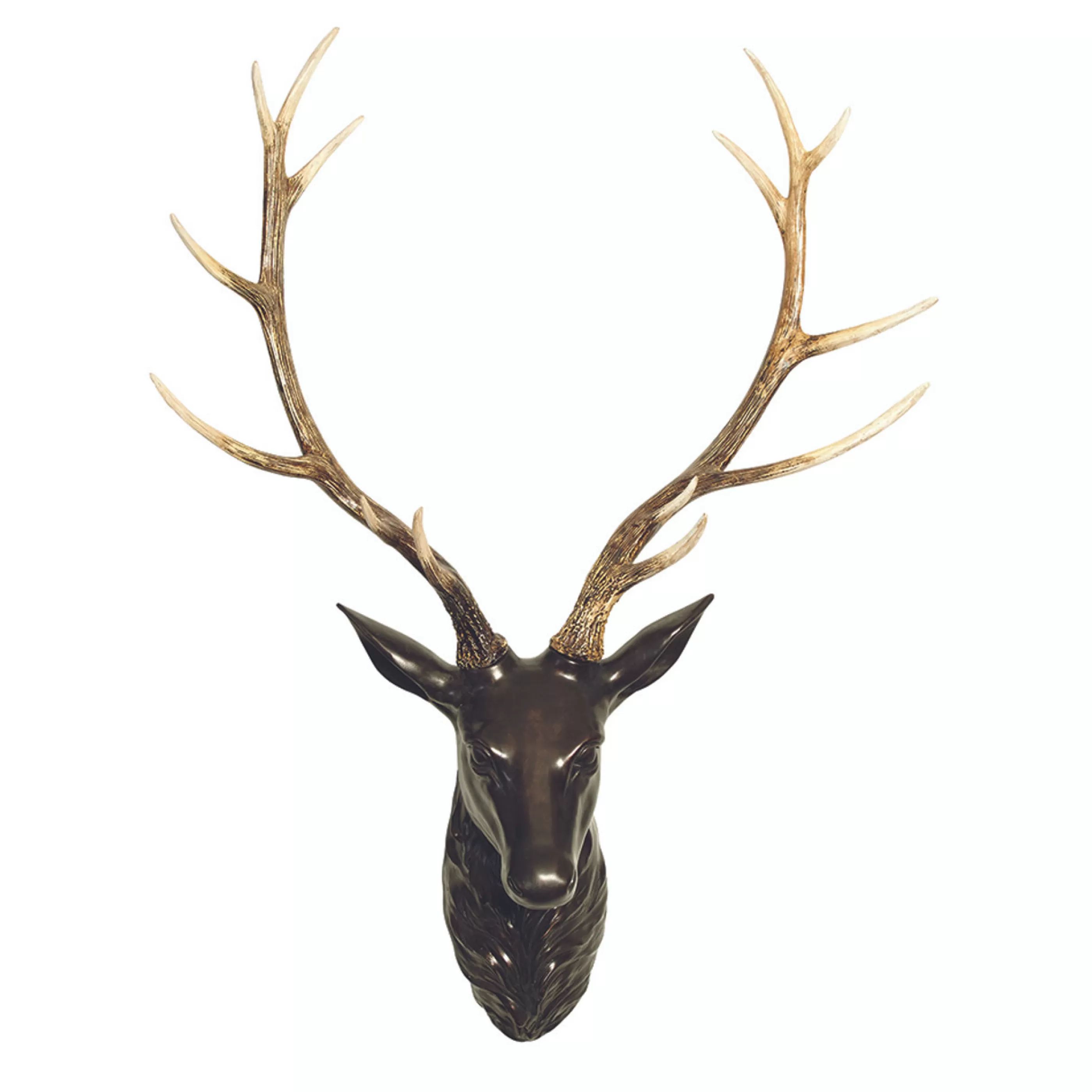 * Wall Signs & Decorations | Samba Resin Natural & Black Deer Head And Antlers - 106Cm