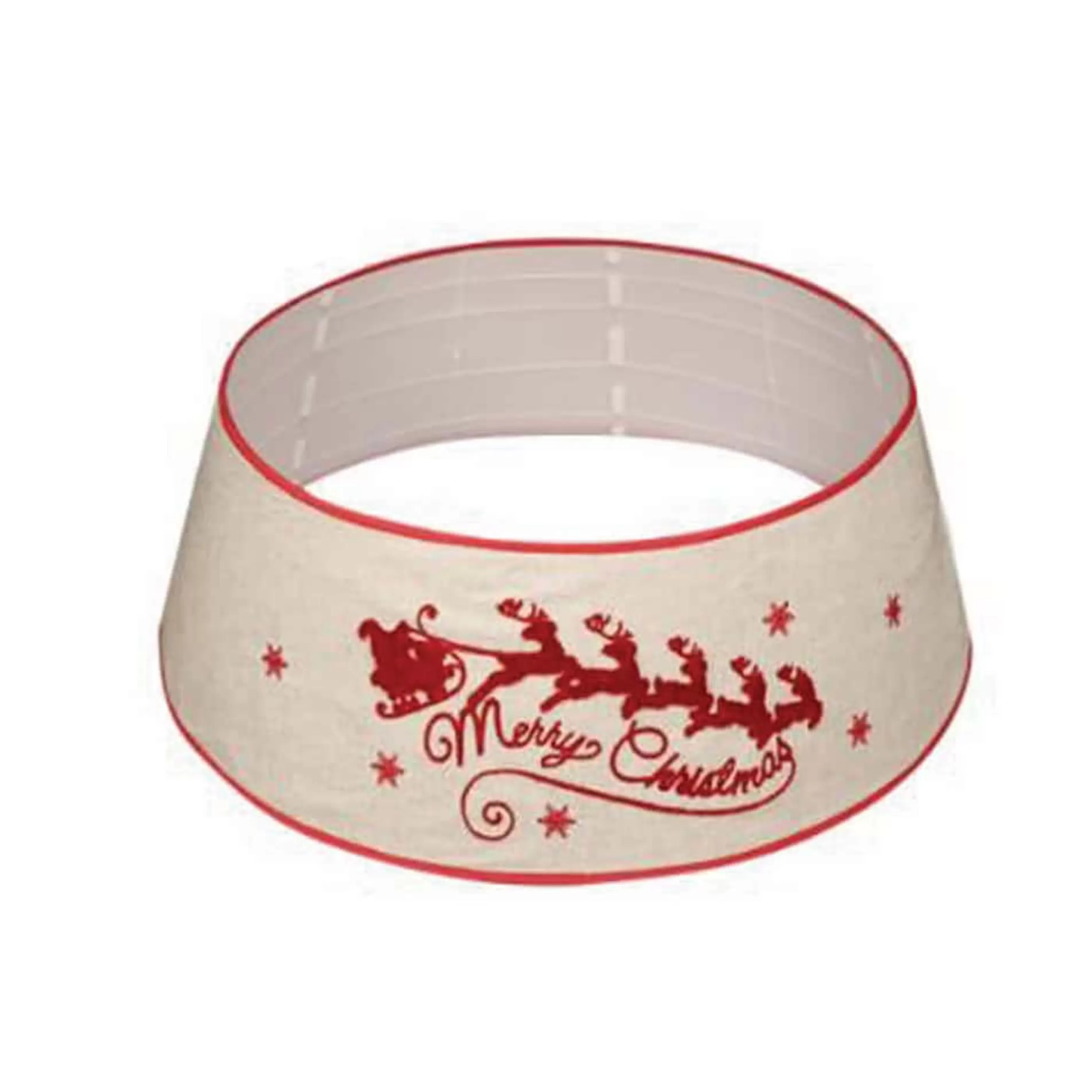 Flash Sale * Santa And Reindeer Scene Christmas Tree Skirt Collar - 77Cm