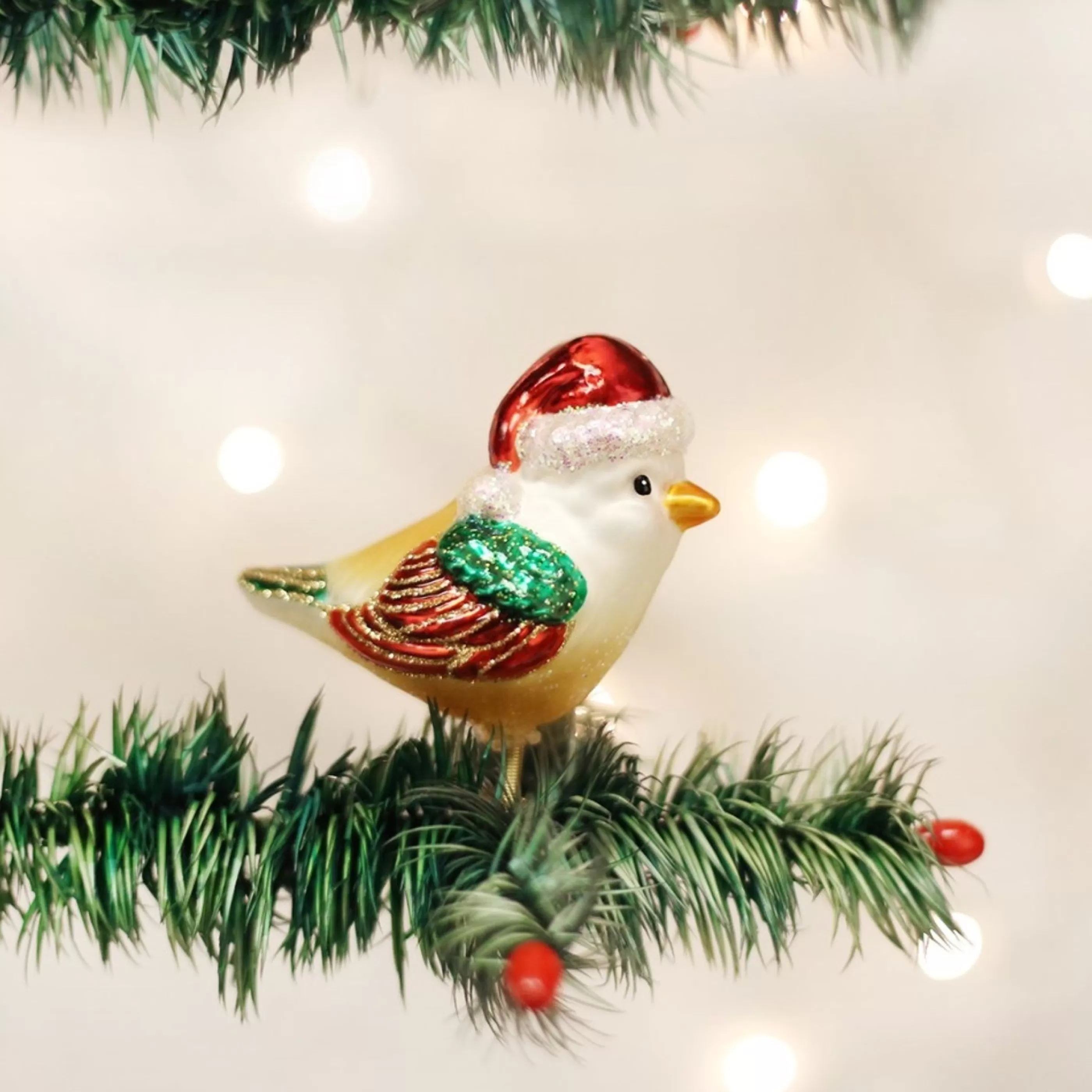 Old World Christmas Glass Hanging Christmas Ornaments | Santa Bird Glass Ornament - 6Cm