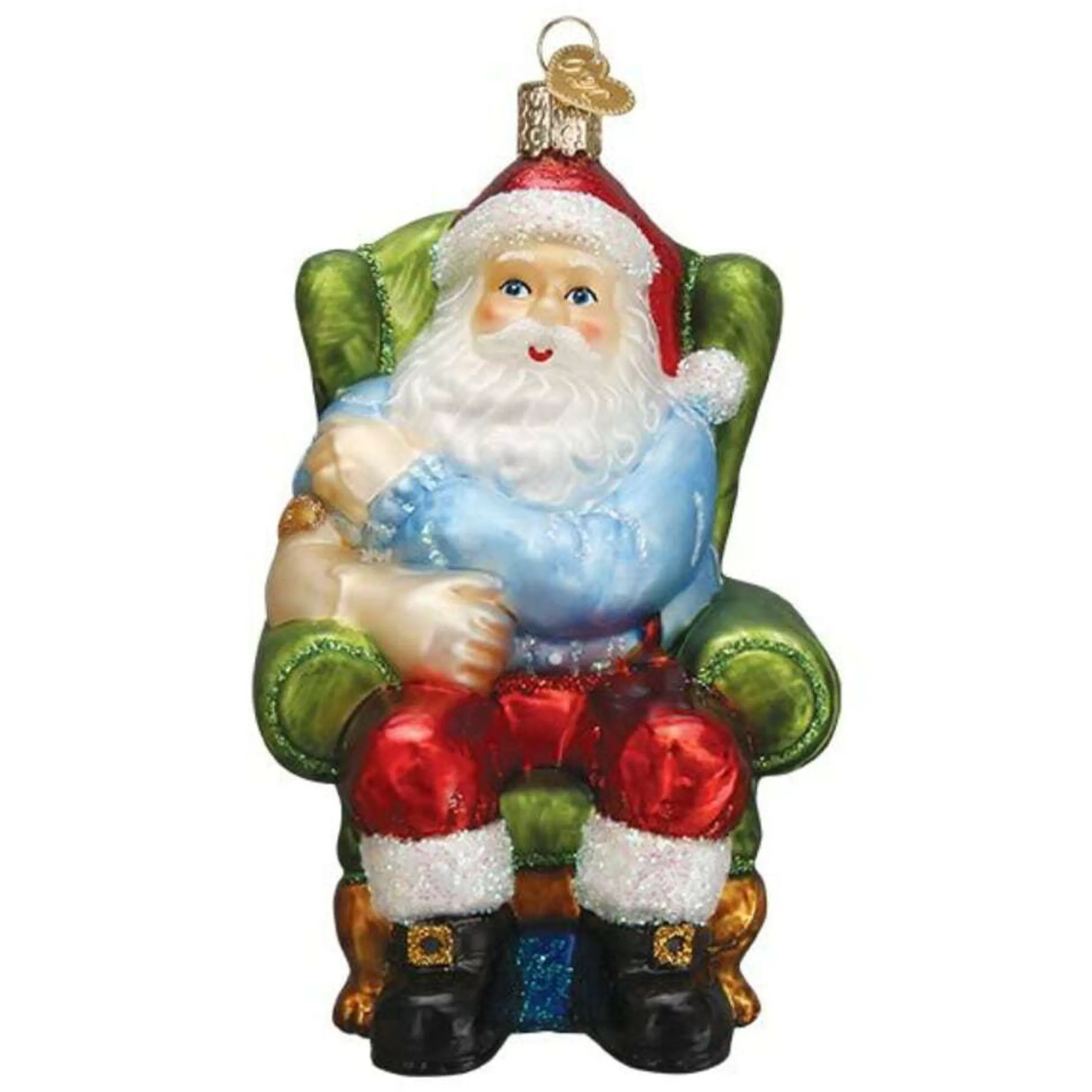 Old World Christmas Glass Hanging Christmas Ornaments | Santa Claus Covid Vaccinated Glass Ornament - 12.5Cm