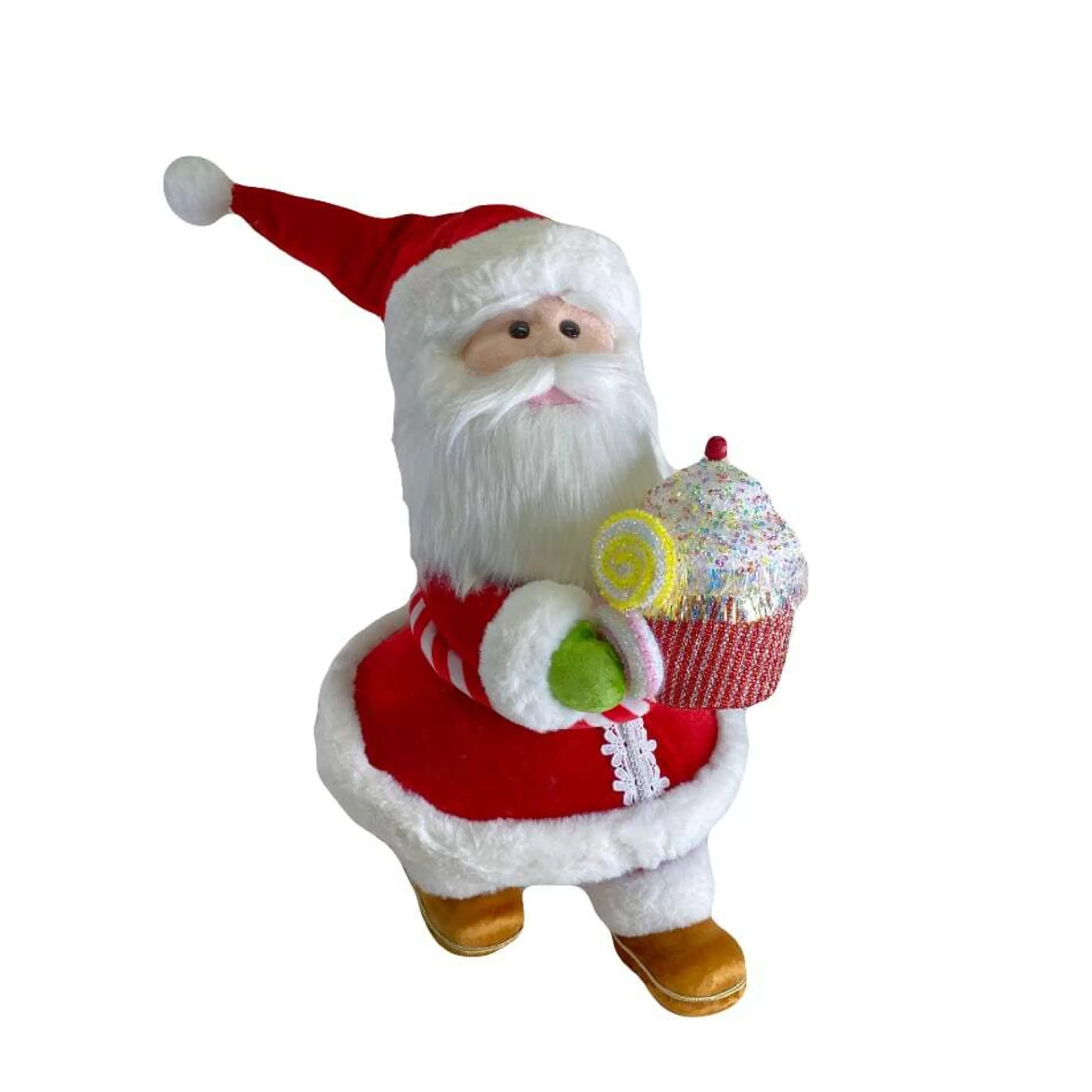 * Gingerbread Candy Christmas | Santa Claus Holding A Candy Cupcake - 57Cm