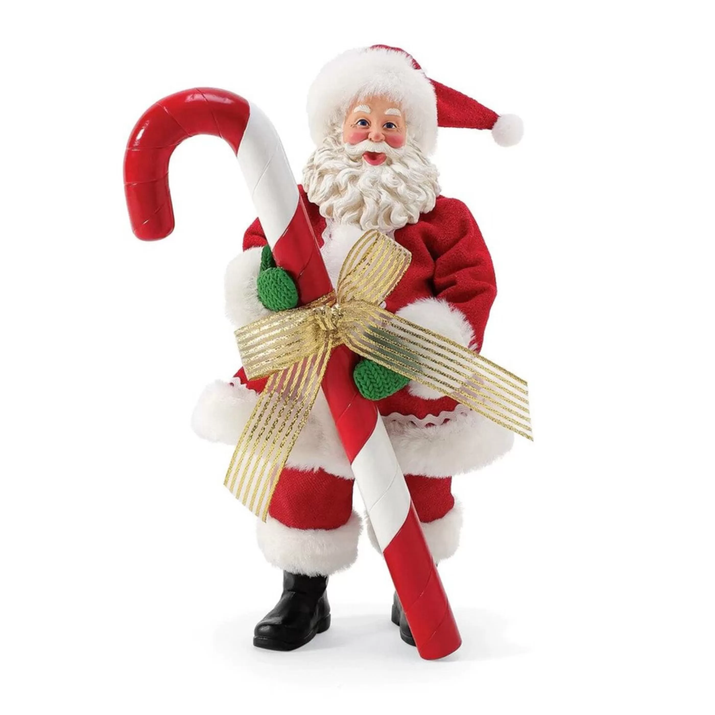 Department 56 Gingerbread Candy Christmas | Santa Claus Holds A Big Red Candy Cane - 27Cm