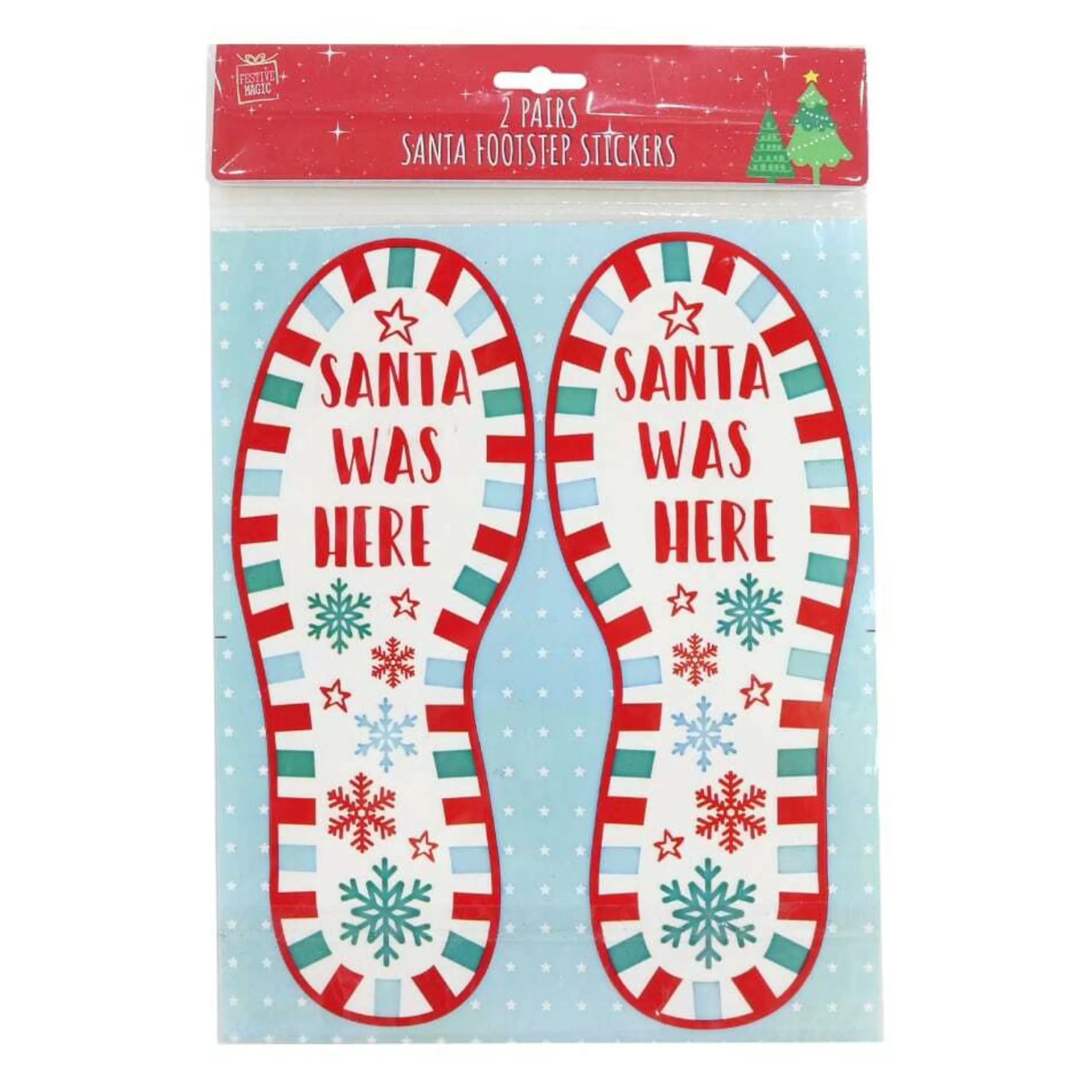 Cheap * Santa Footprint Floor Clings (2 Pairs)