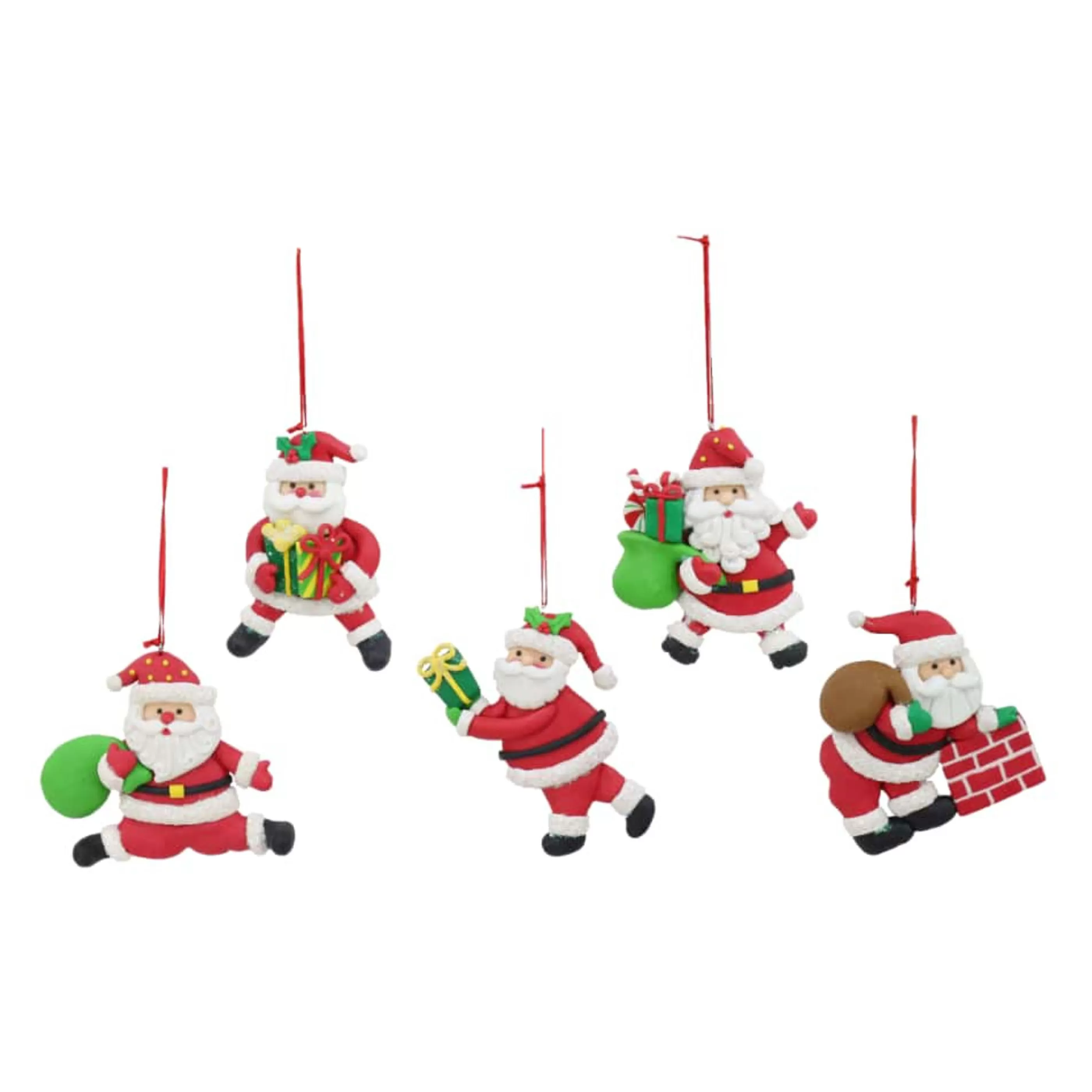 * Hanging Christmas Ornaments | Santa Hanging Decoration (5 Styles) - 10Cm