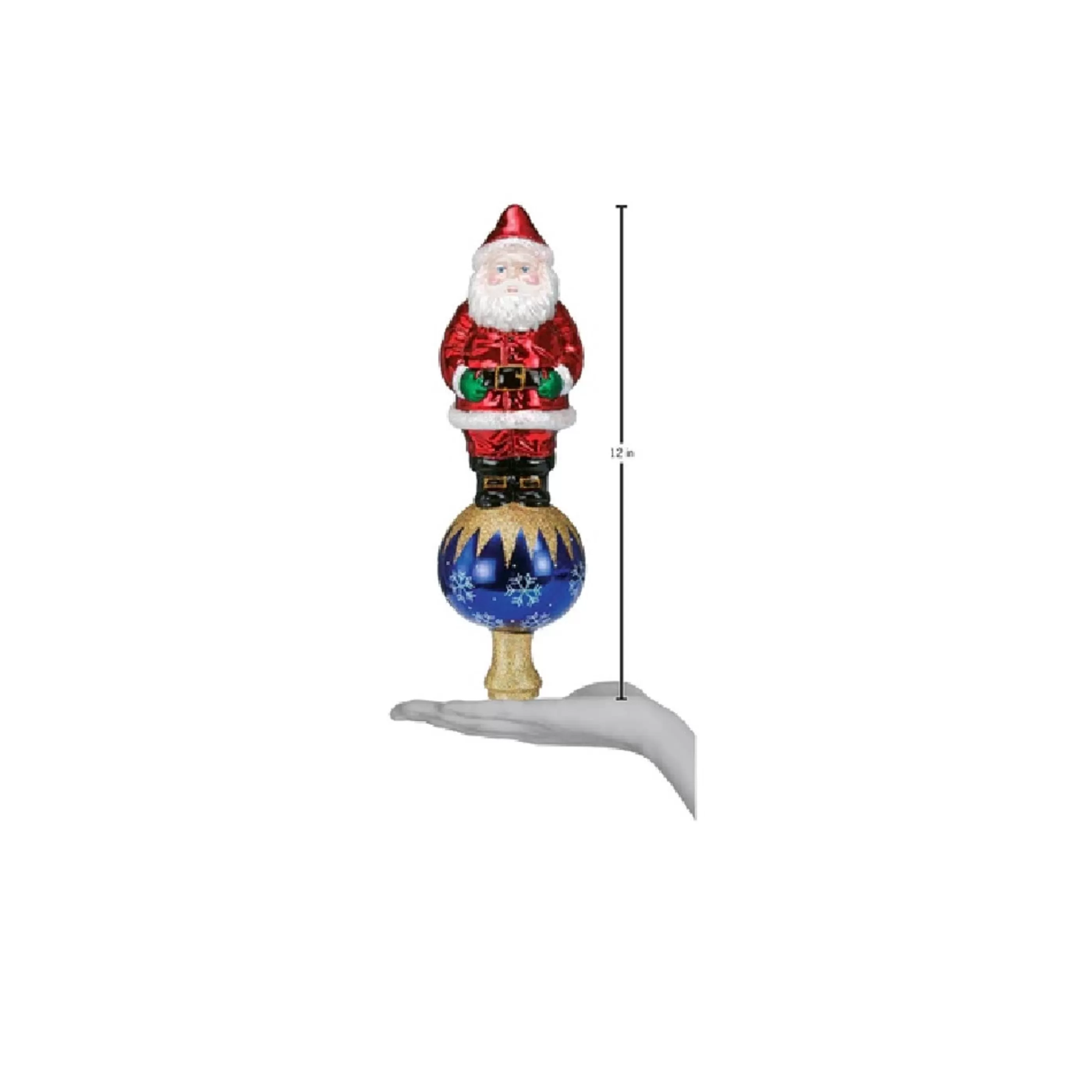 Cheap Old World Christmas Glass Santa Tree Top Glass Ornament - 30Cm