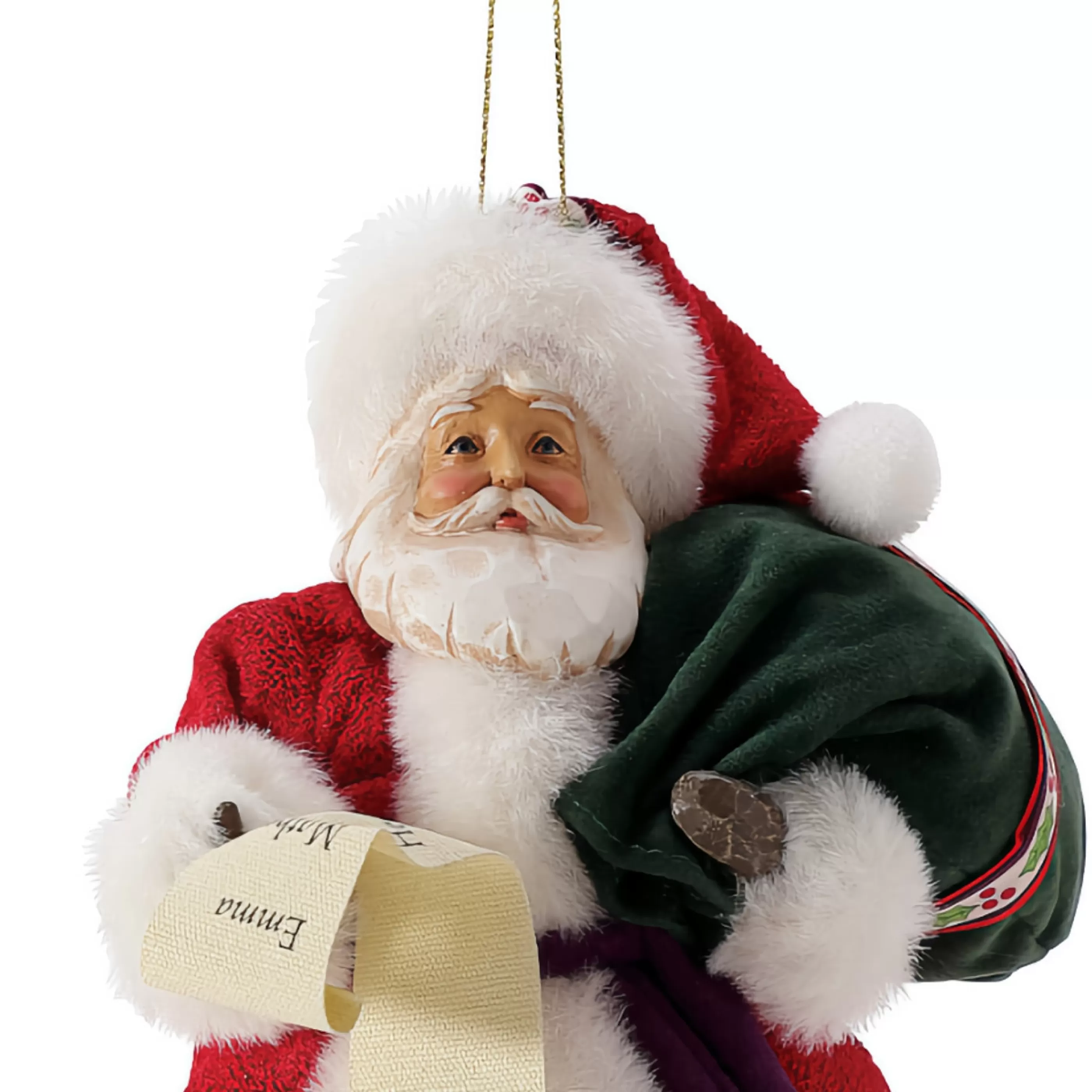 Department 56 Hanging Christmas Ornaments | Santa With List Hanging Ornament - 16.5Cm