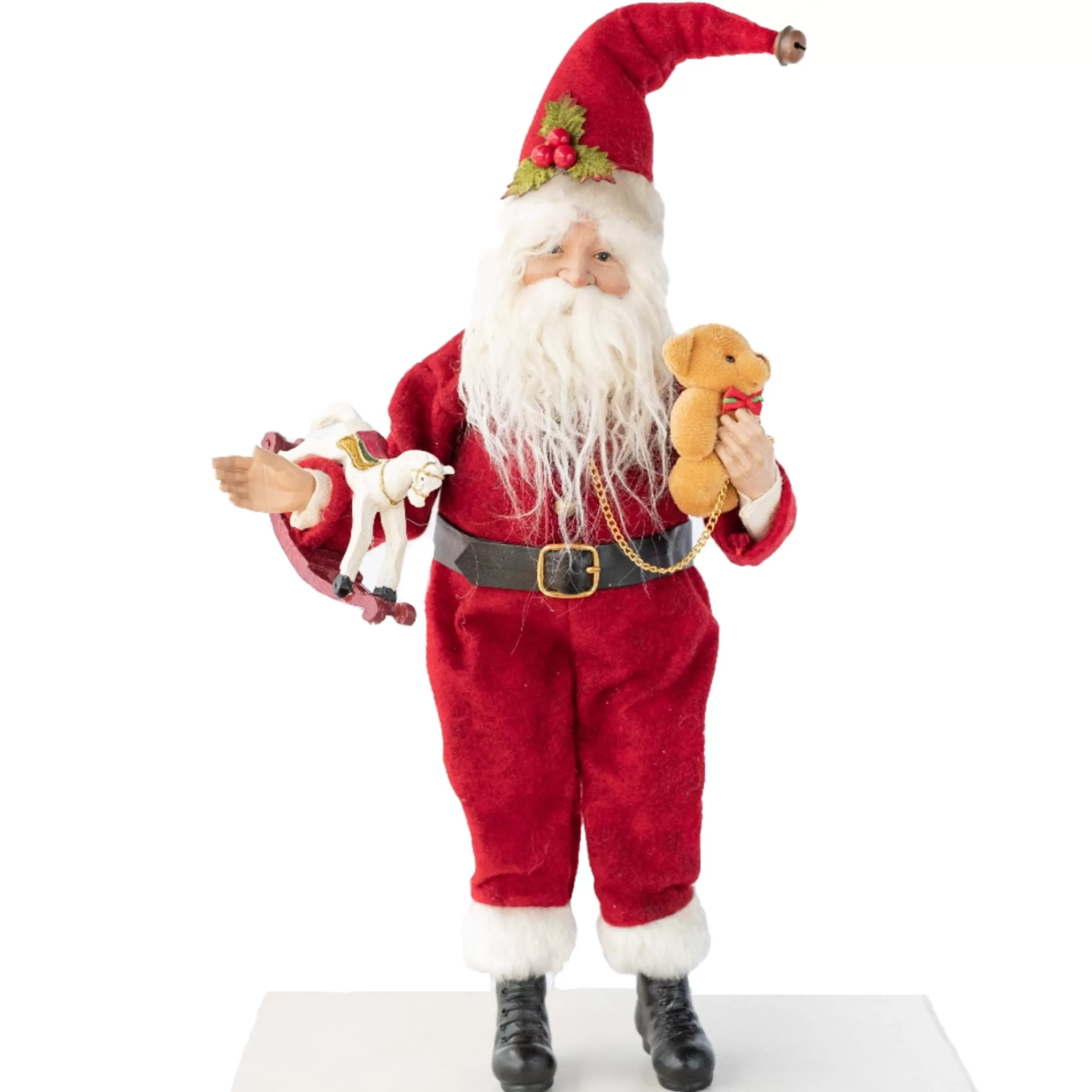 Best Sale * Santa With Teddy Bear And Rocking Horse - 42.5Cm