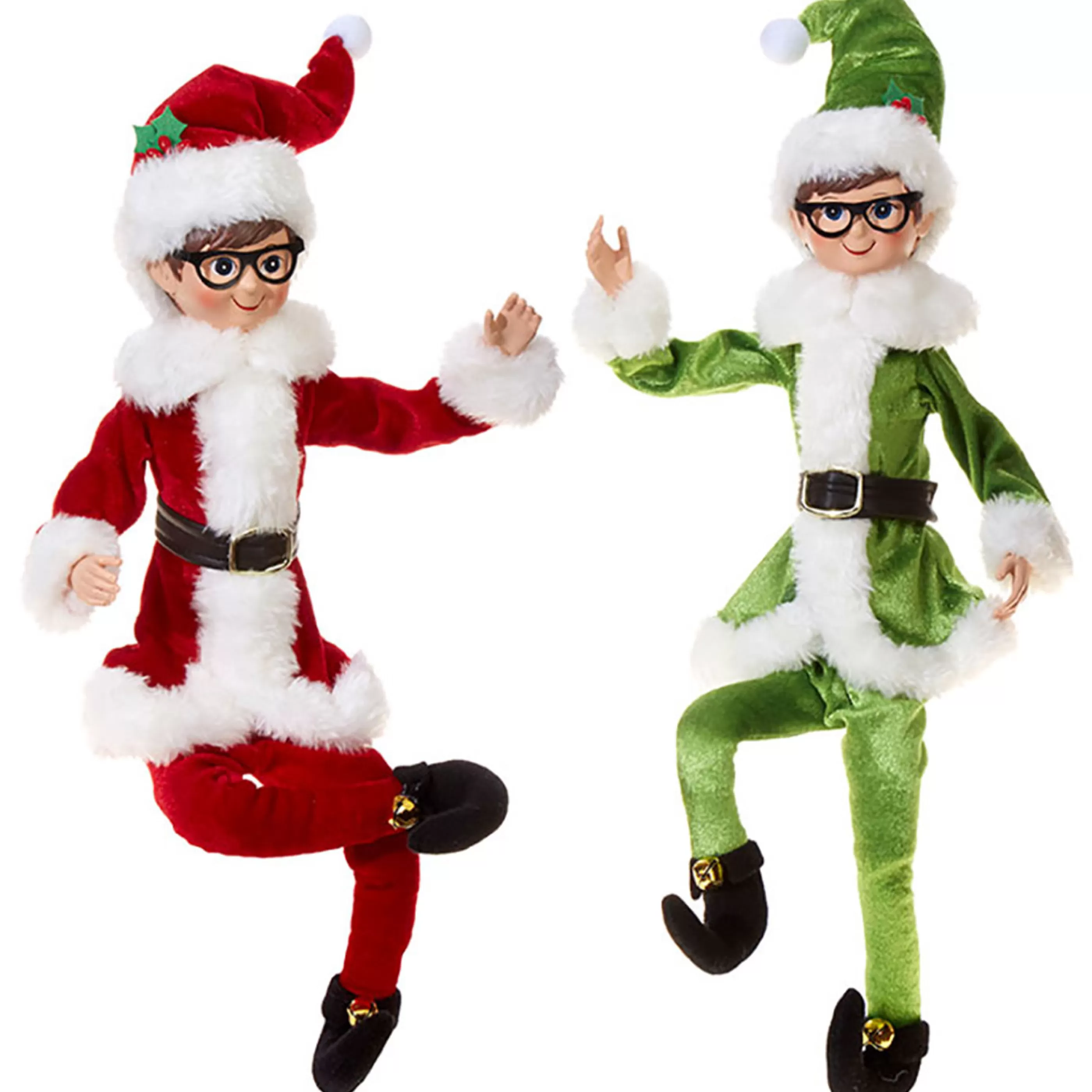 Hot RAZ Imports Santa's Christmas Elf With Glasses (2 Styles) - 45Cm