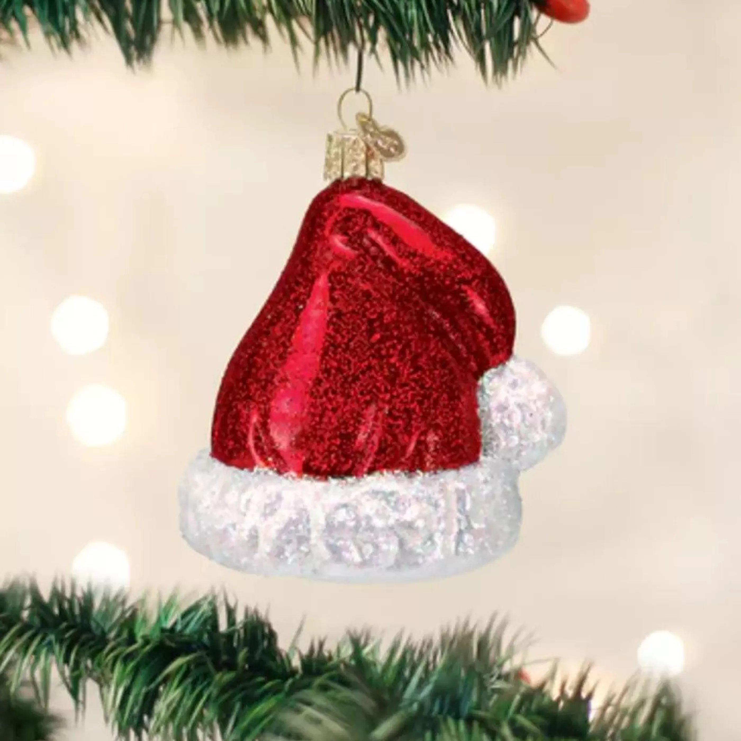 Old World Christmas Glass Hanging Christmas Ornaments | Santa's Hat Glass Ornament - 9.5Cm