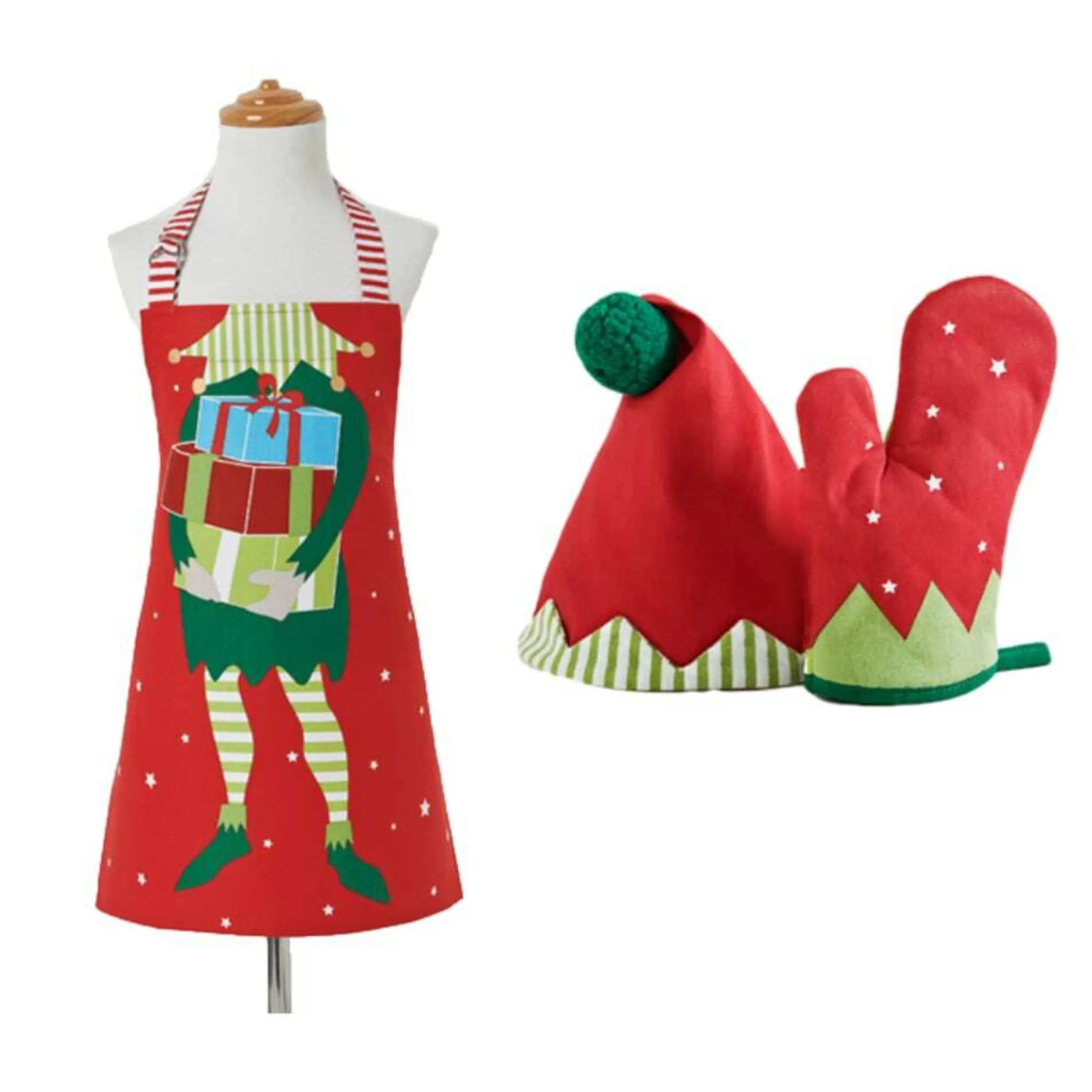 Clearance Ladelle Ashdene Santas Little Helper Chef Apron Set - Child