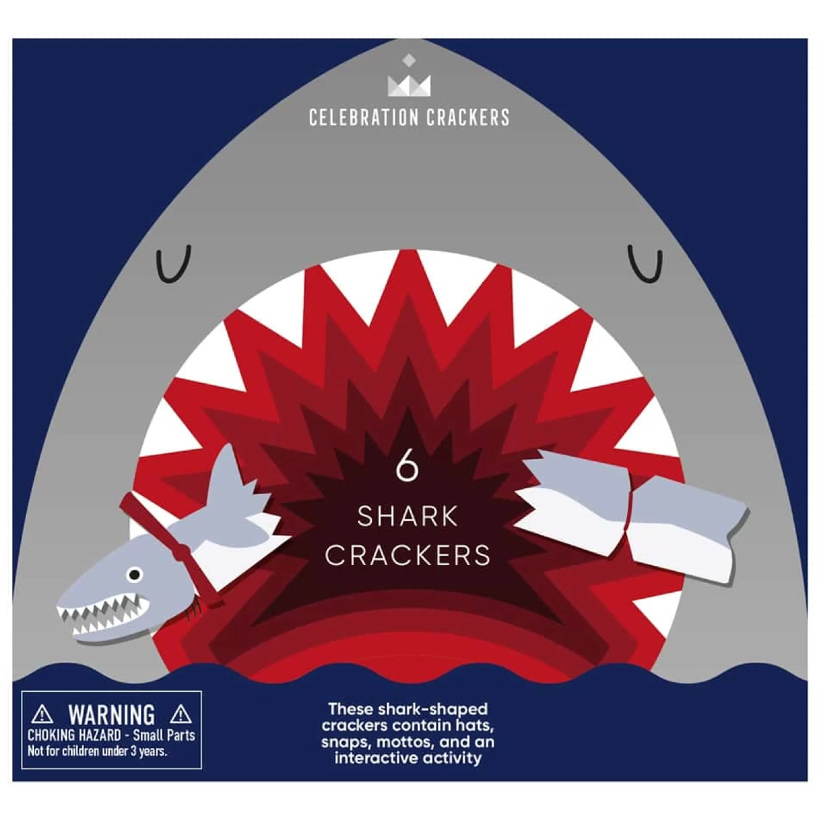 Outlet Celebration Crackers Shark Novelty Christmas Crackers (Pack Of 6) - 30Cm