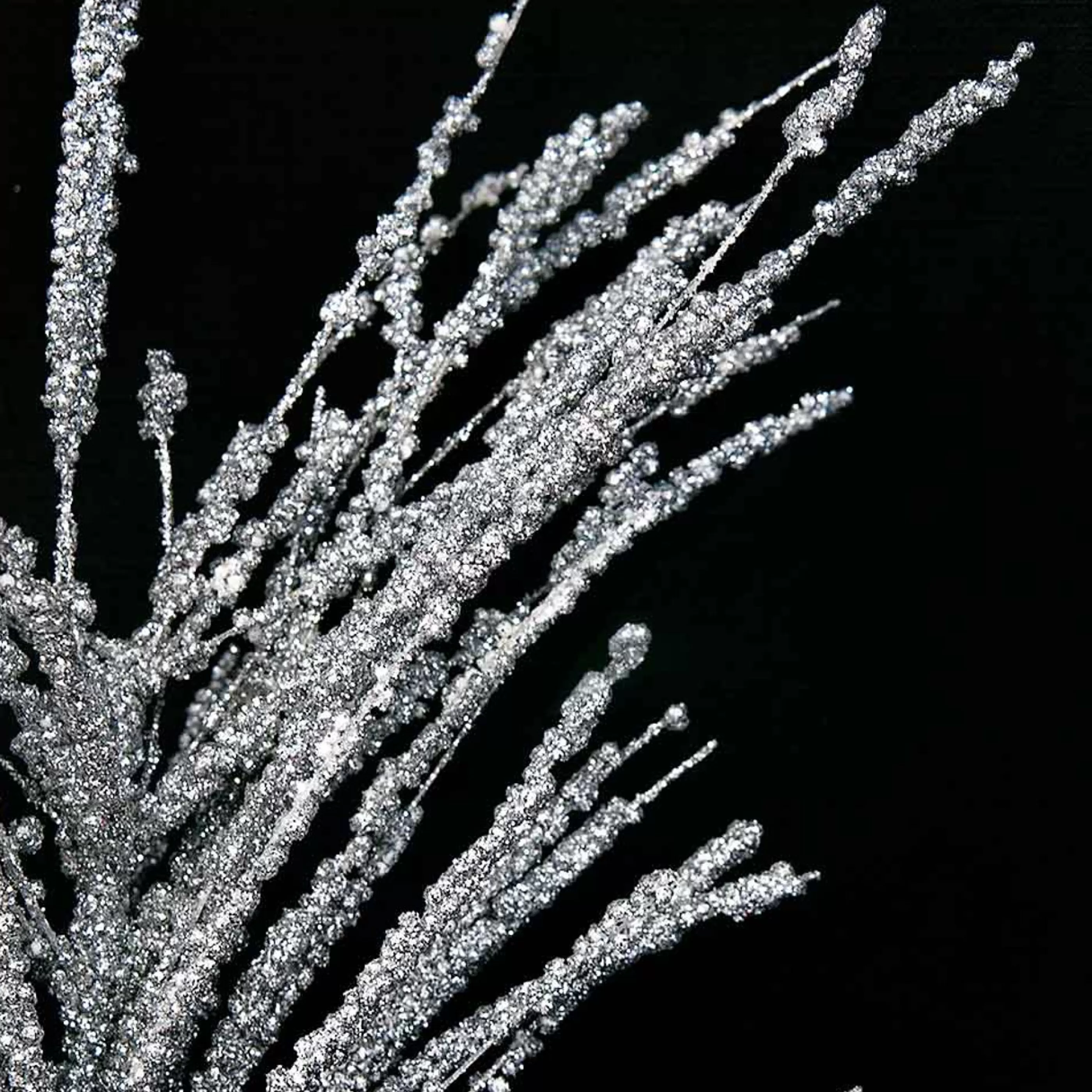 * Festive Sprays | Silver Glitter Bead Spray - 60Cm