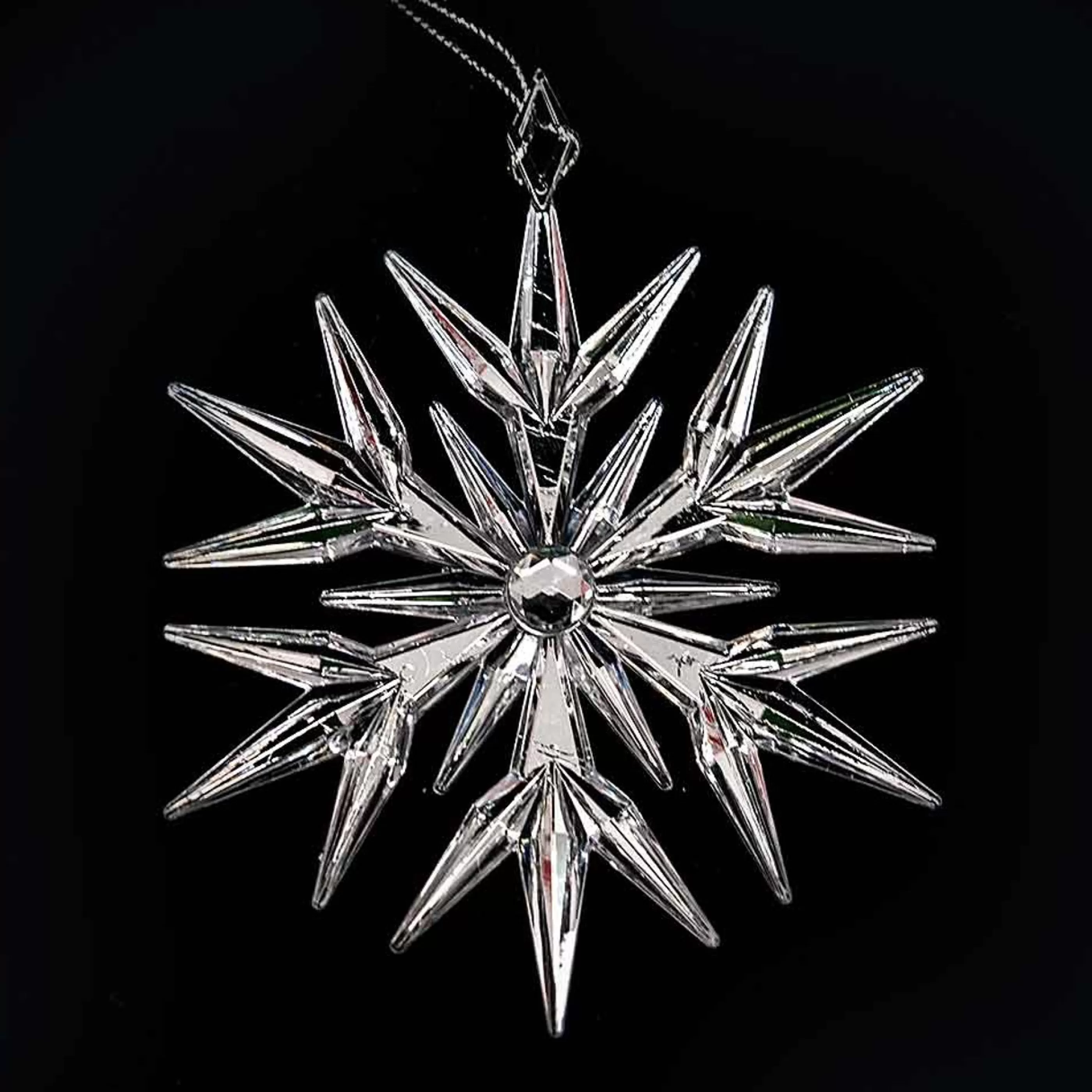 Discount * Silver Hanging Snowflake - 9Cm