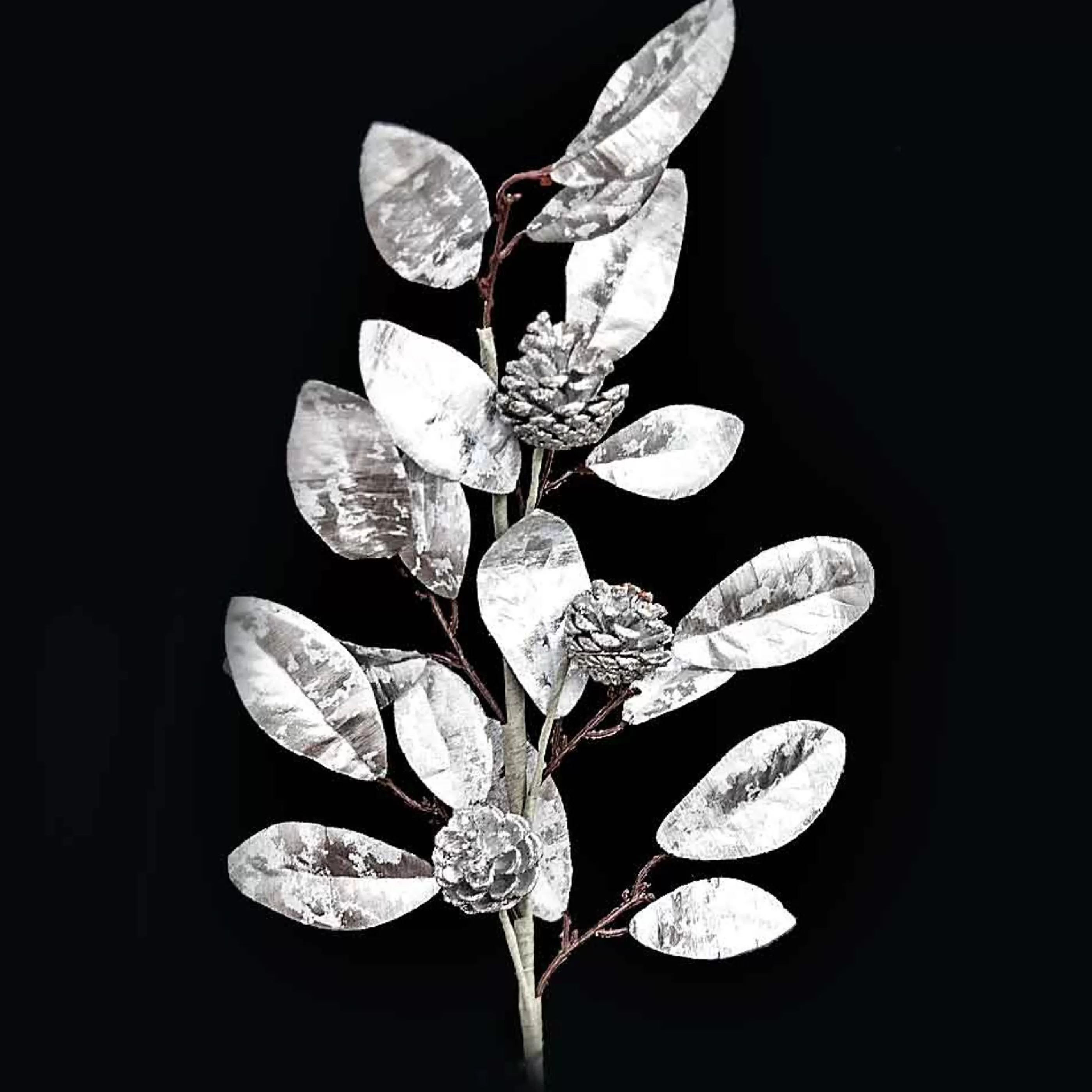 * Festive Sprays | Silver Leaf Spray - 65Cm